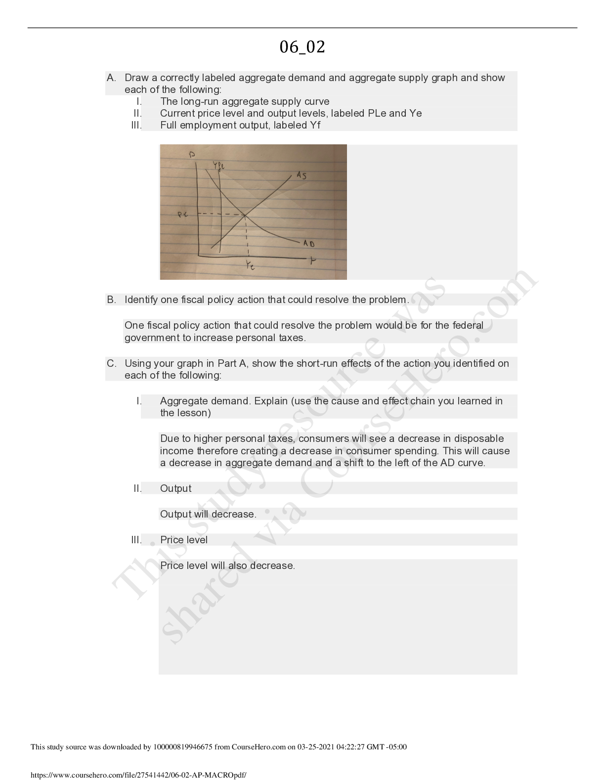 Preview of Coral Reef Senior High School - ECON 10106_02 AP MACRO