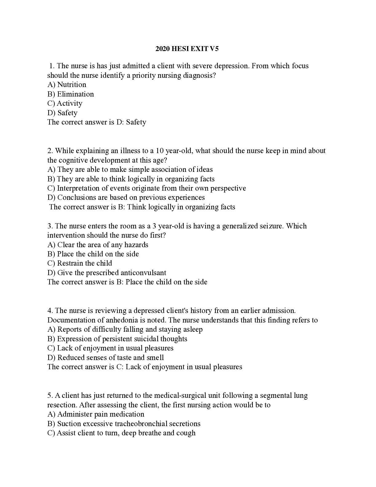 Preview image for 2020 HESI EXIT V5