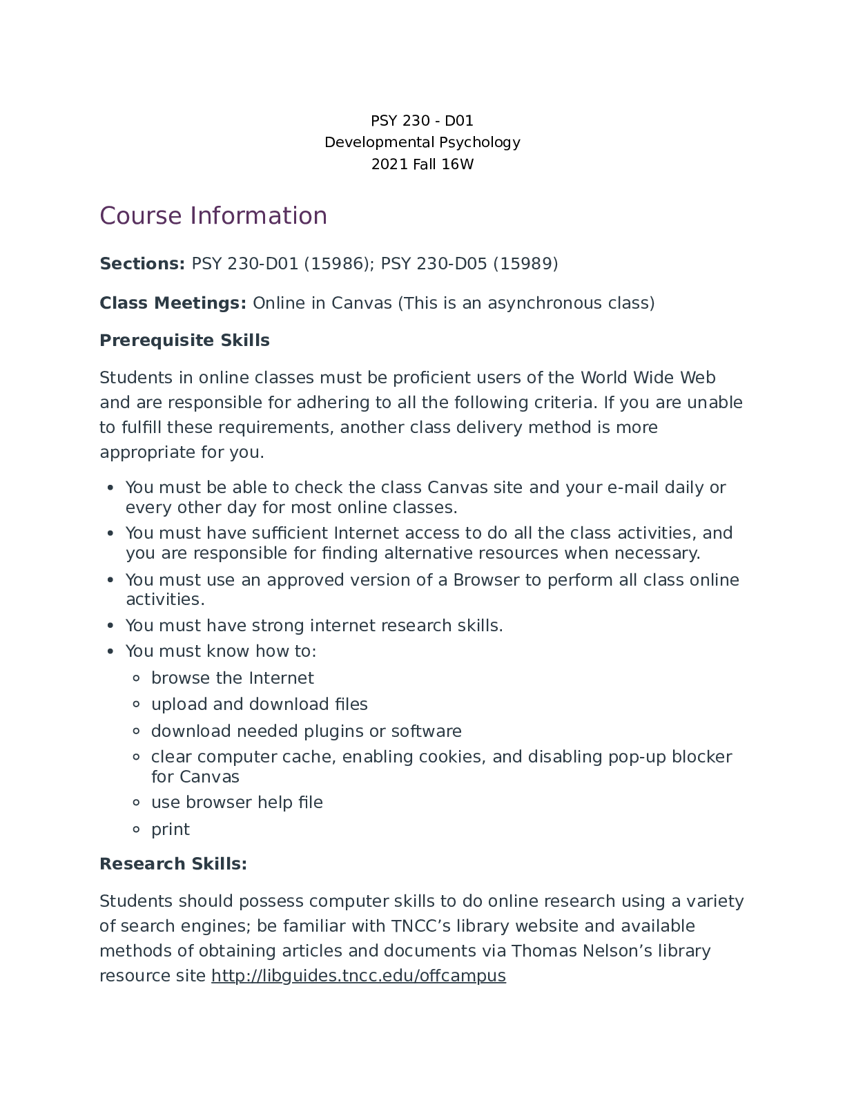 Preview image for PSY 230 - D01 Developmental Psychology 2021 Fall 16W