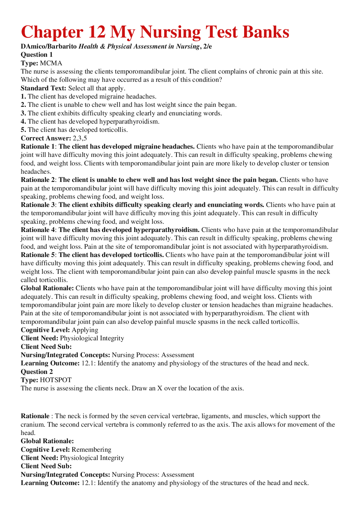 Preview image for NURS 217 My Nursing Test Banks latest new update 2021 Graded A.