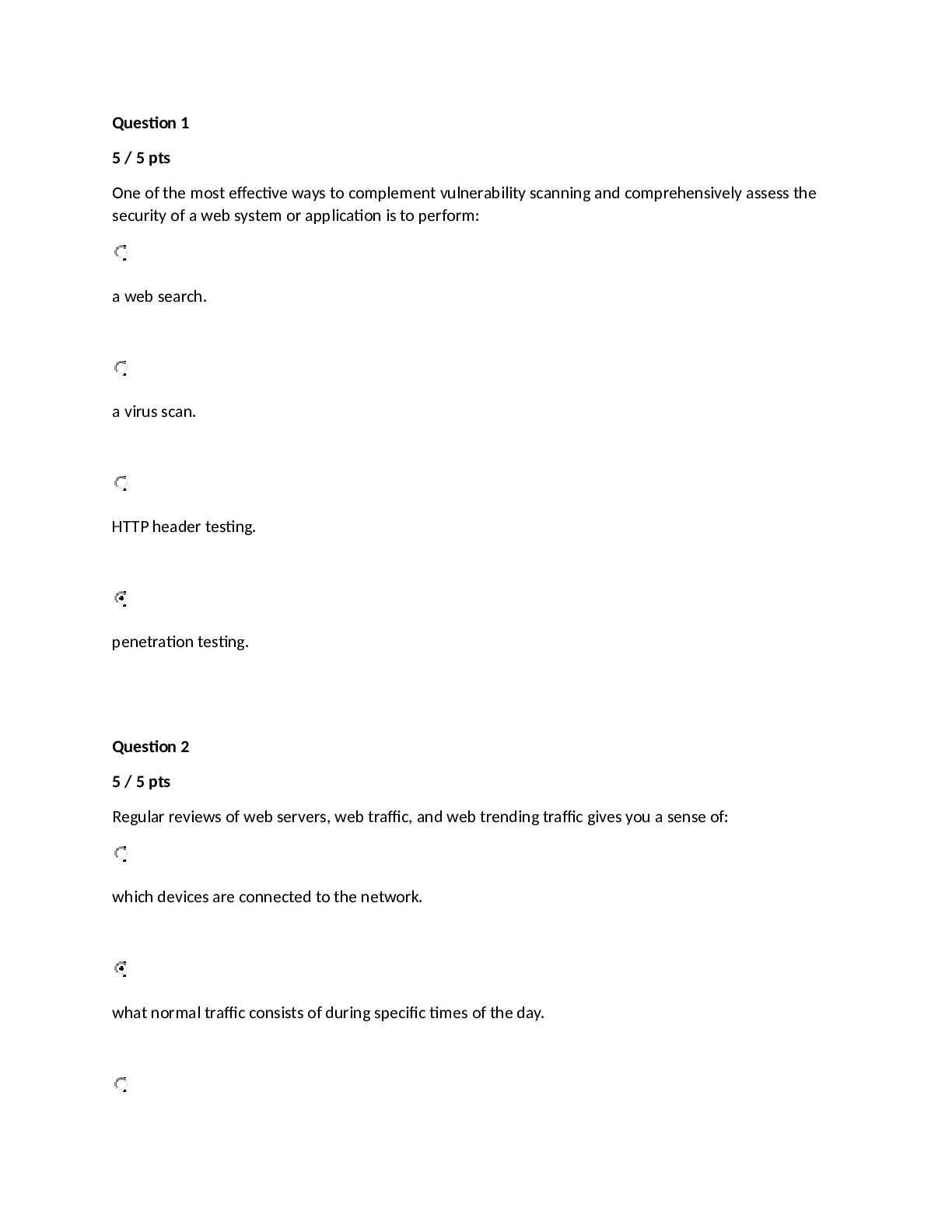 Preview image for ITSA 270 Business Continuity and Disaster Recovery Quiz 3 Current Score: 20 out of 20 | Baltimore City Community College