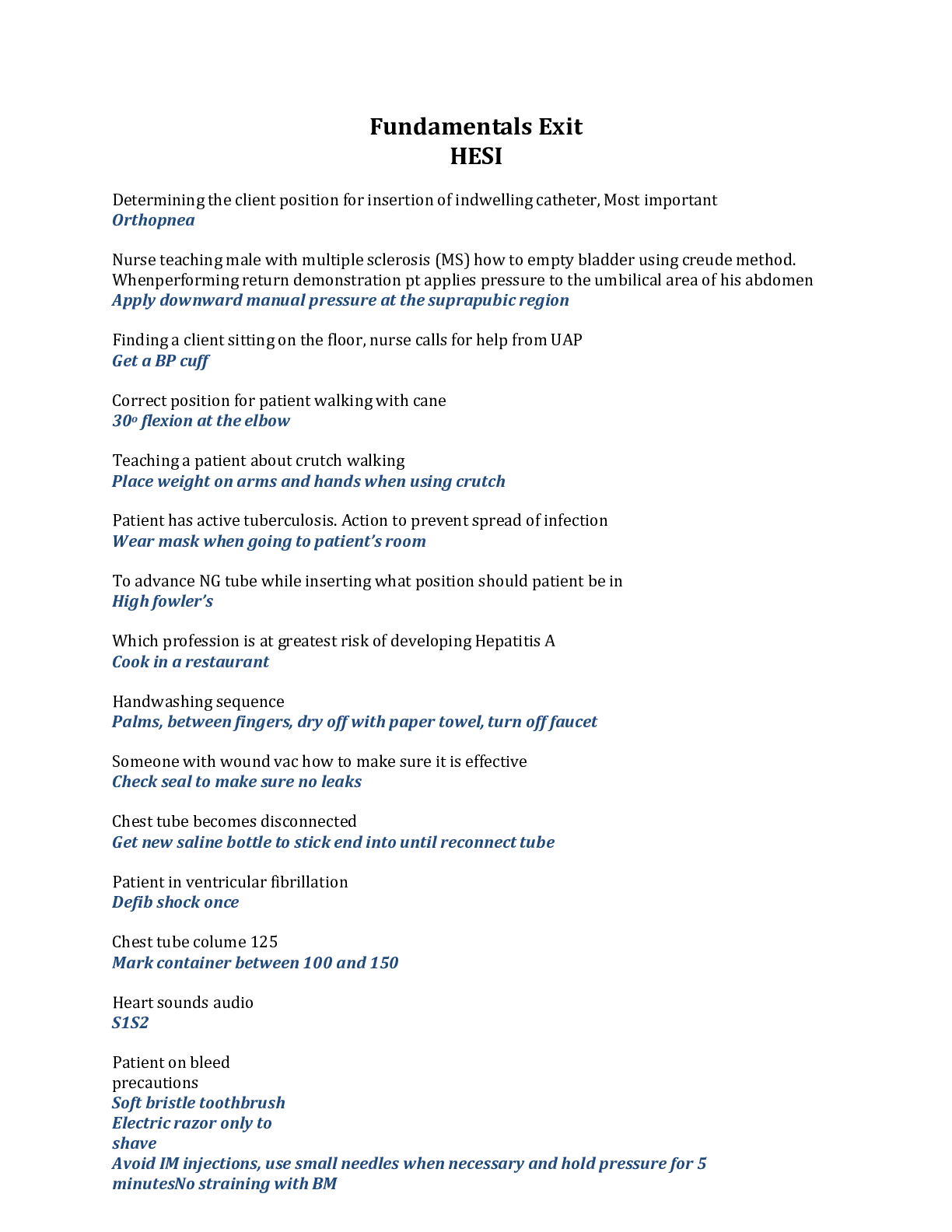 Preview image for HESI Fundamentals Exit NRSG 101. Ultimate for Exam. Download Now