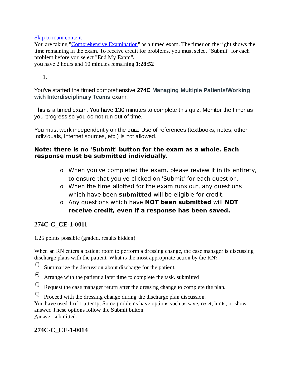 Preview image for FCCA 274C Managing Multiple Patients/Working with Interdisciplinary Teams Exam(Graded A Exam)