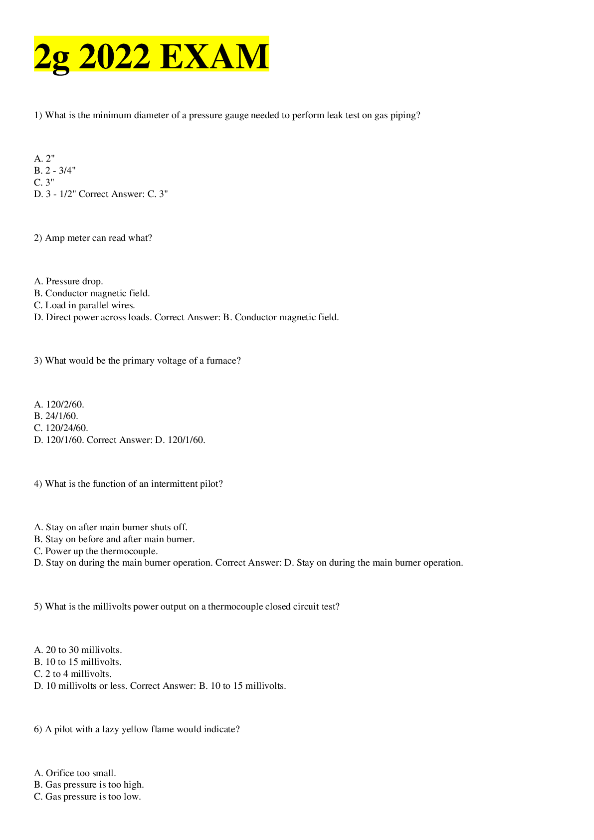 Preview image for 2g 2022 EXAM QUESTIONS & ANSWERS | REVIEW FROM ACTUAL EXAM| Rated A+