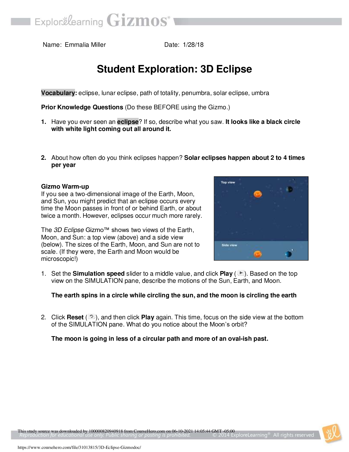 Preview image for Student Exploration: 3D Eclipse Gizmo