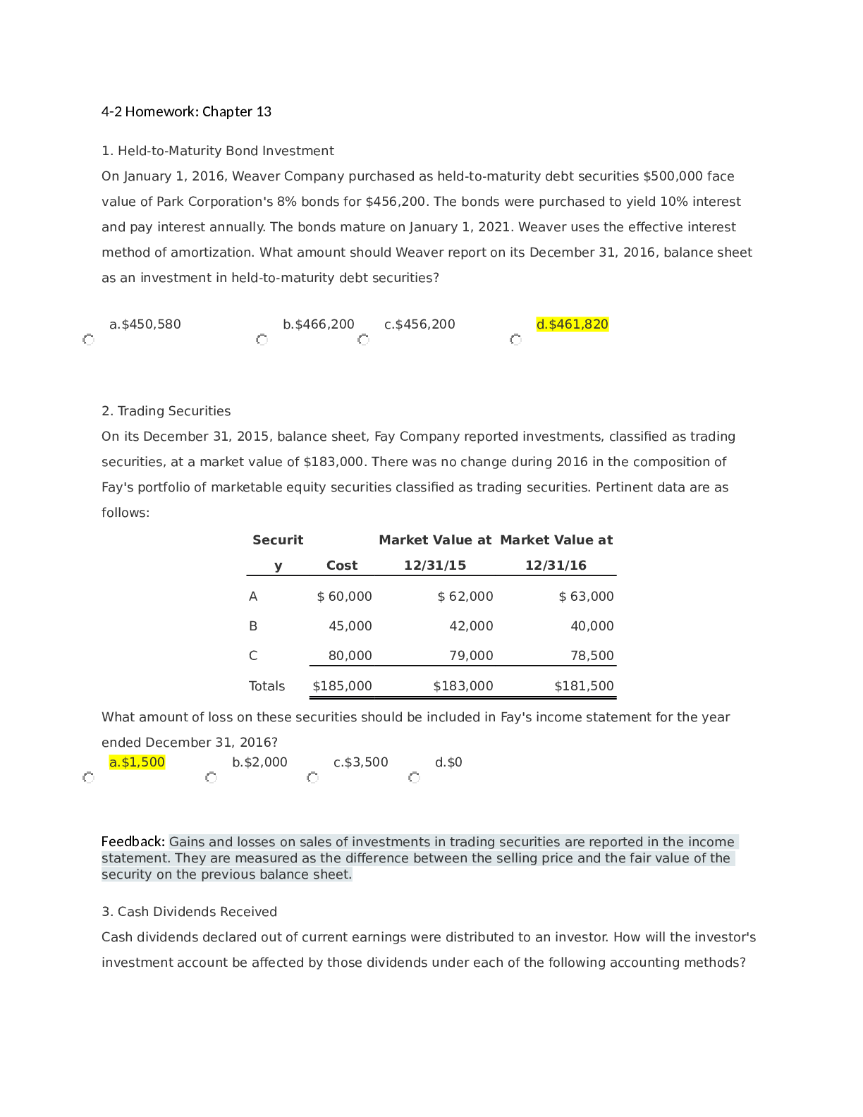 Preview of ACC 308 4-2 Homework - Chapter 13