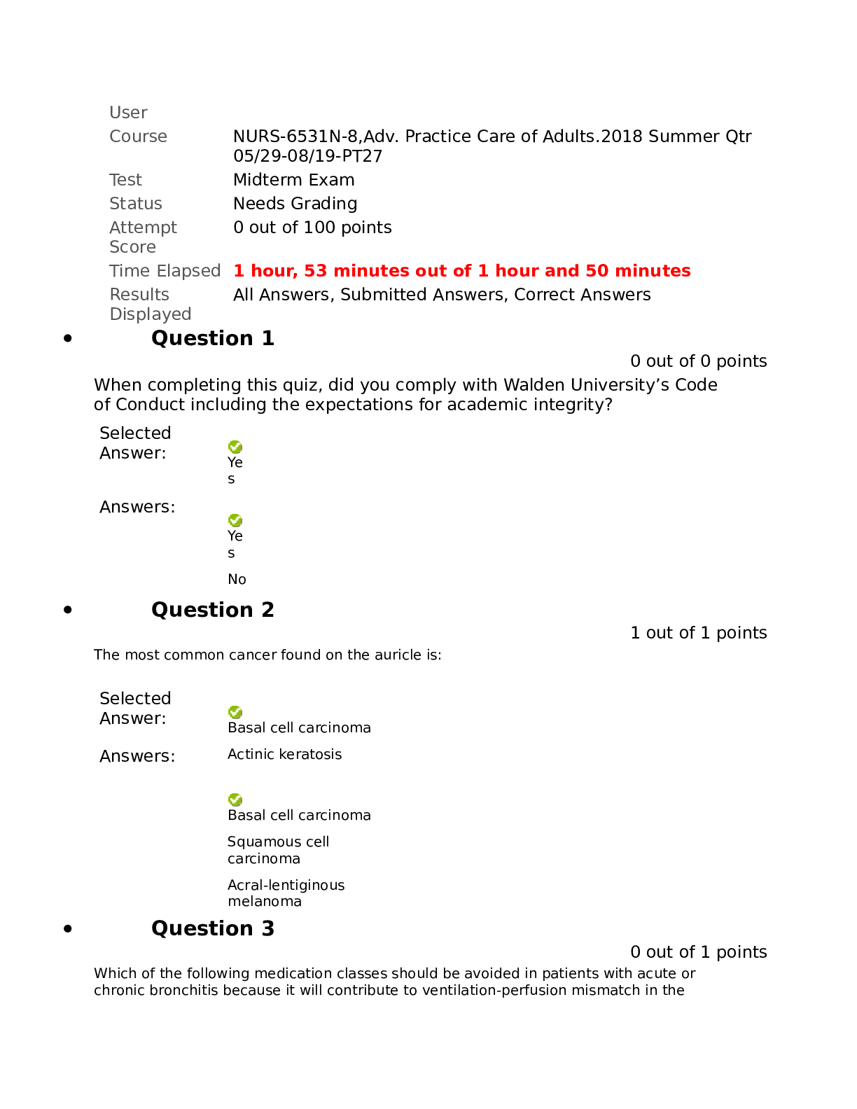 Preview image for 6531 midterm exam revised / Verified and 100% Correct Answers