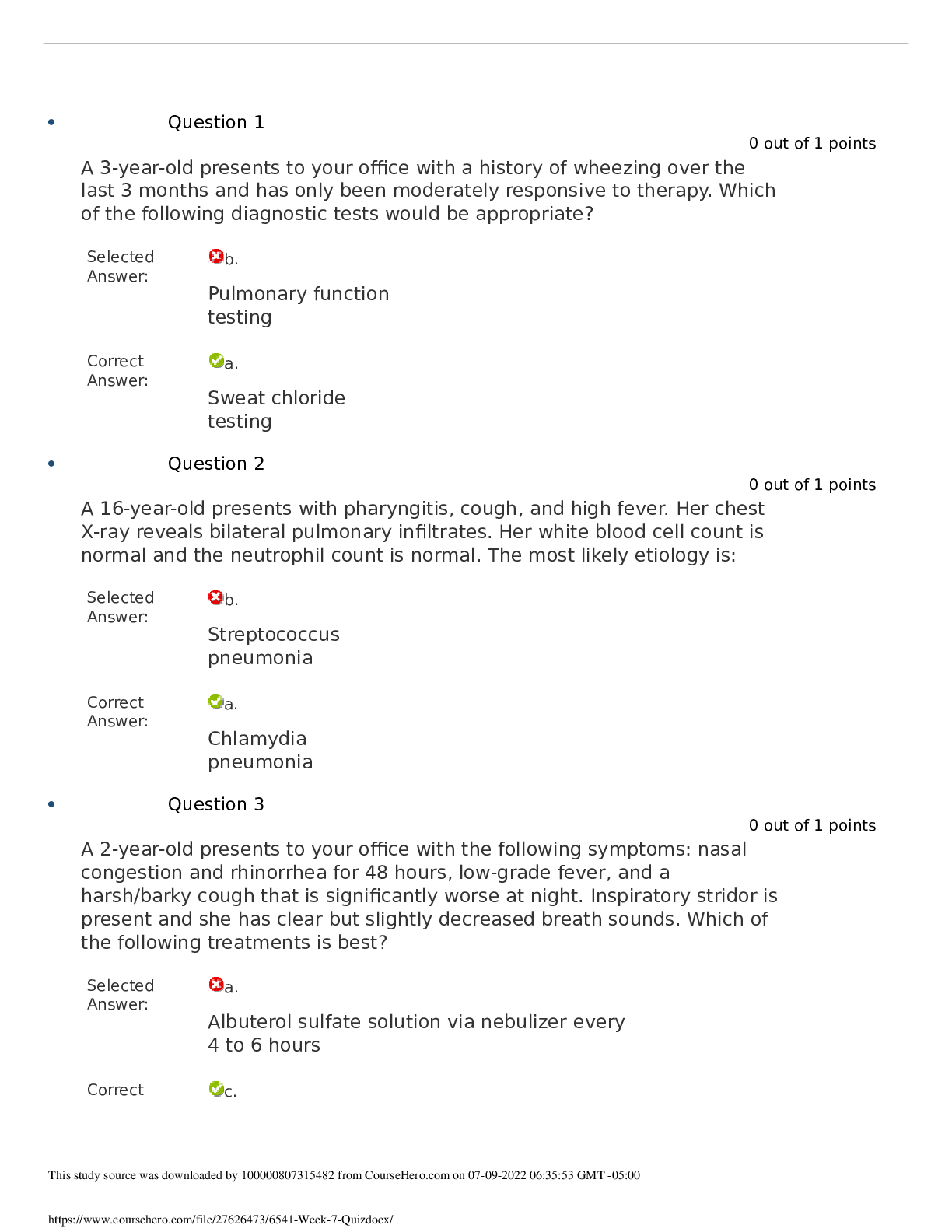 Preview image for NURS 6541 Week 7 Quiz 2 - Question and Answers(LATEST 2020)100% SCORE