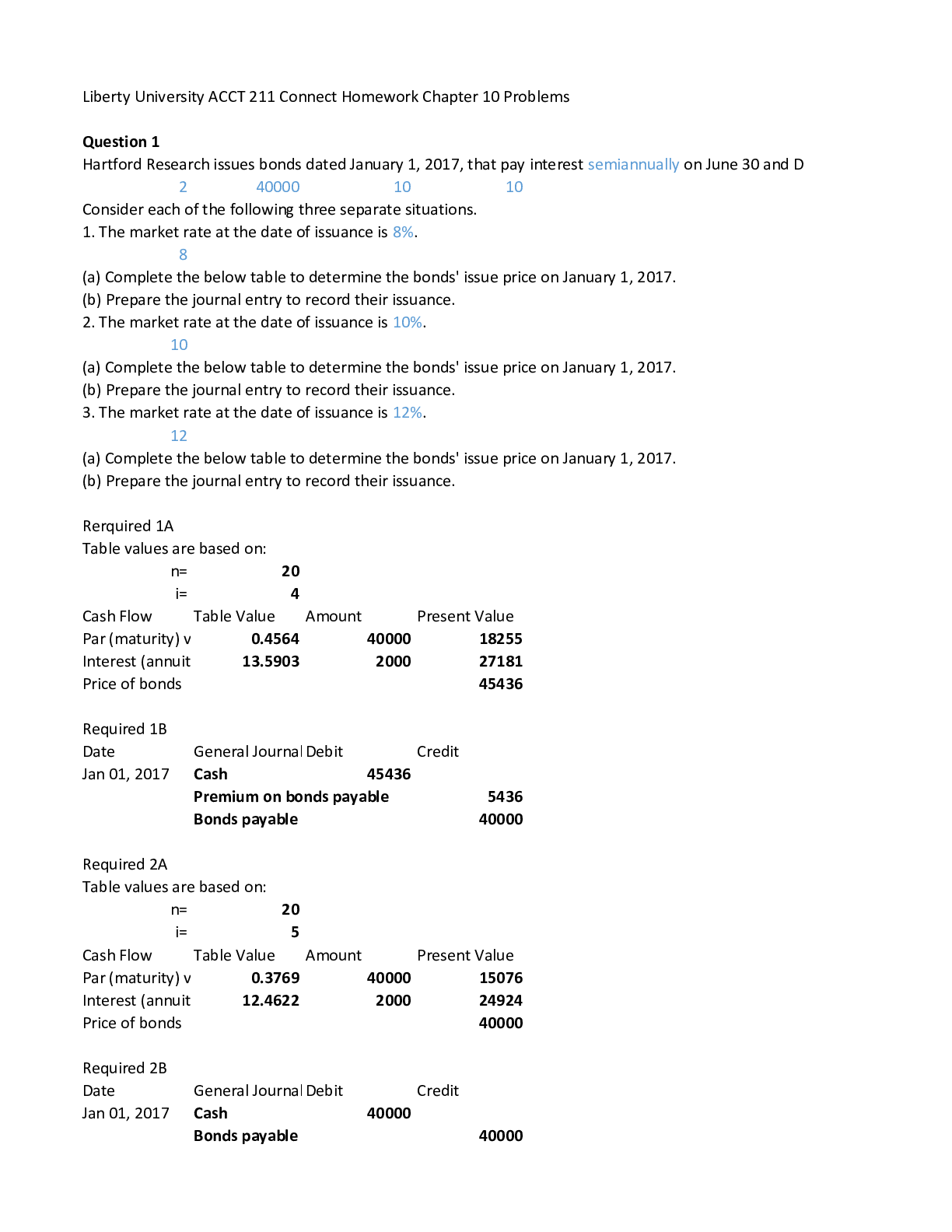 Preview image for ACCT 211 Connect Homework Chapter 10 Problems answers complete solutions