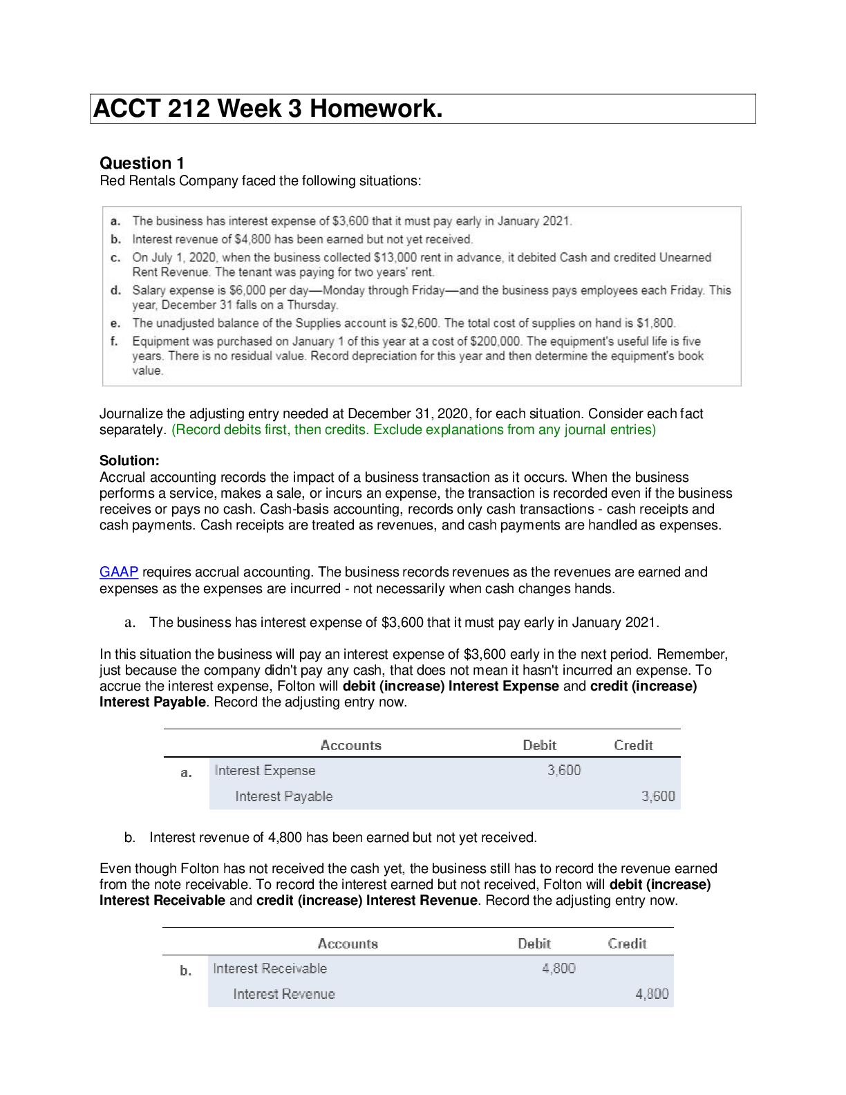 Preview of ACCT 212 Week 3 Homework  Questions and Detailed Answers Download to Score A+