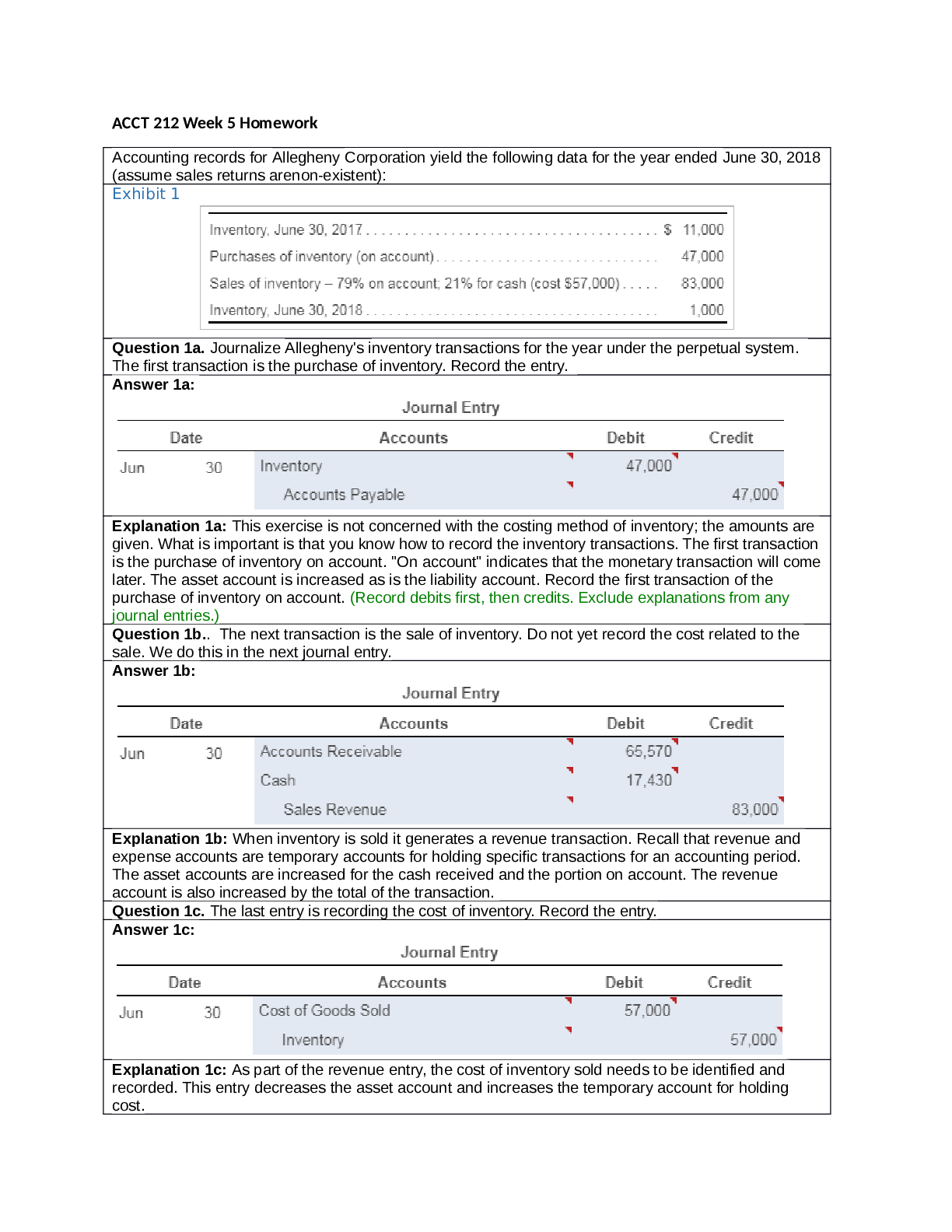 Preview of ACCT 212 Week 5 Homework Questions and Well Explained Answers Recommended for Scoring  A+