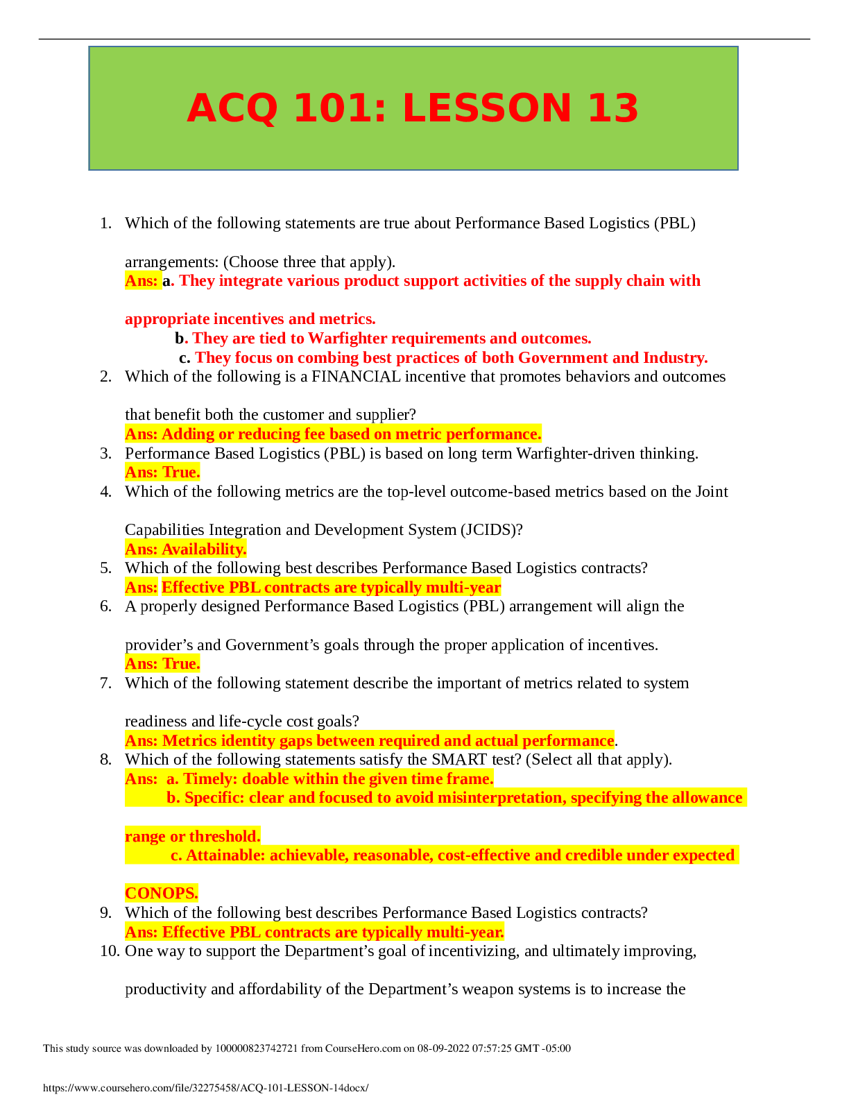 Preview image for ACQ 101 LESSON 14