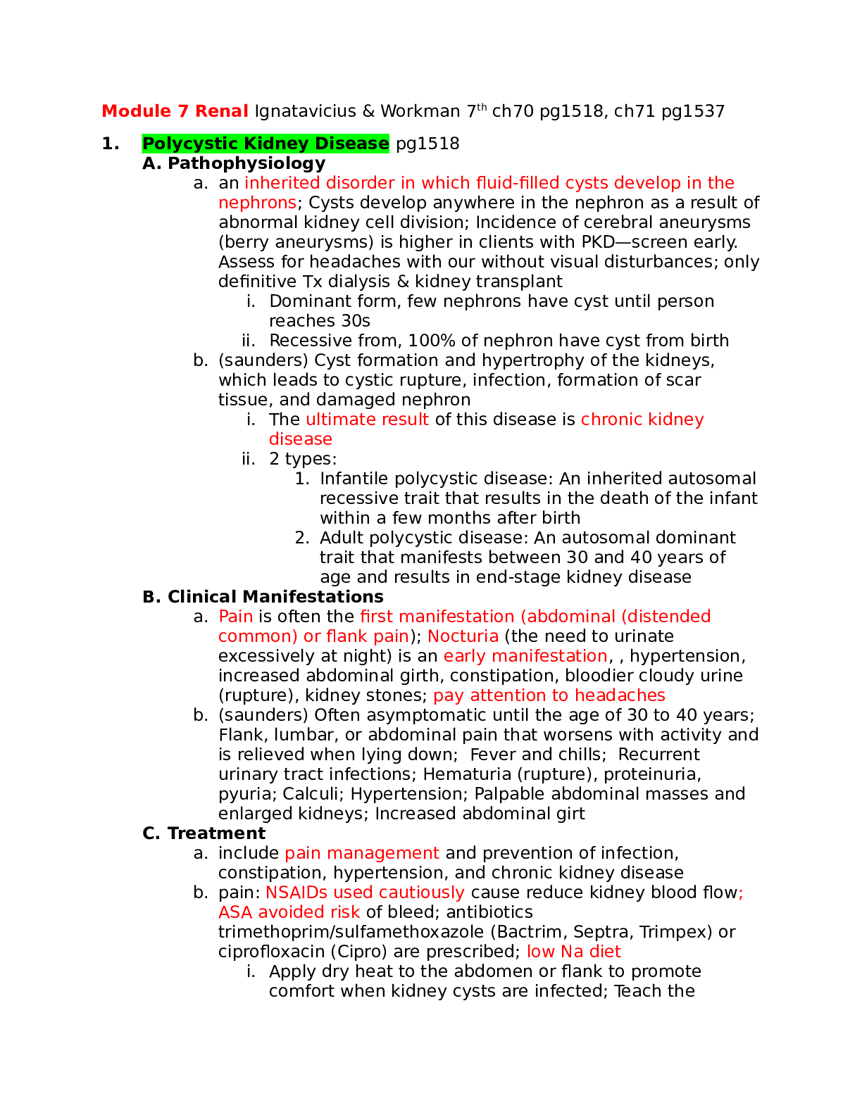 Preview image for AH2  2022 STUDY GUIDE;Module 7 Renal Ignatavicius & Workman 7th (100% Verified)