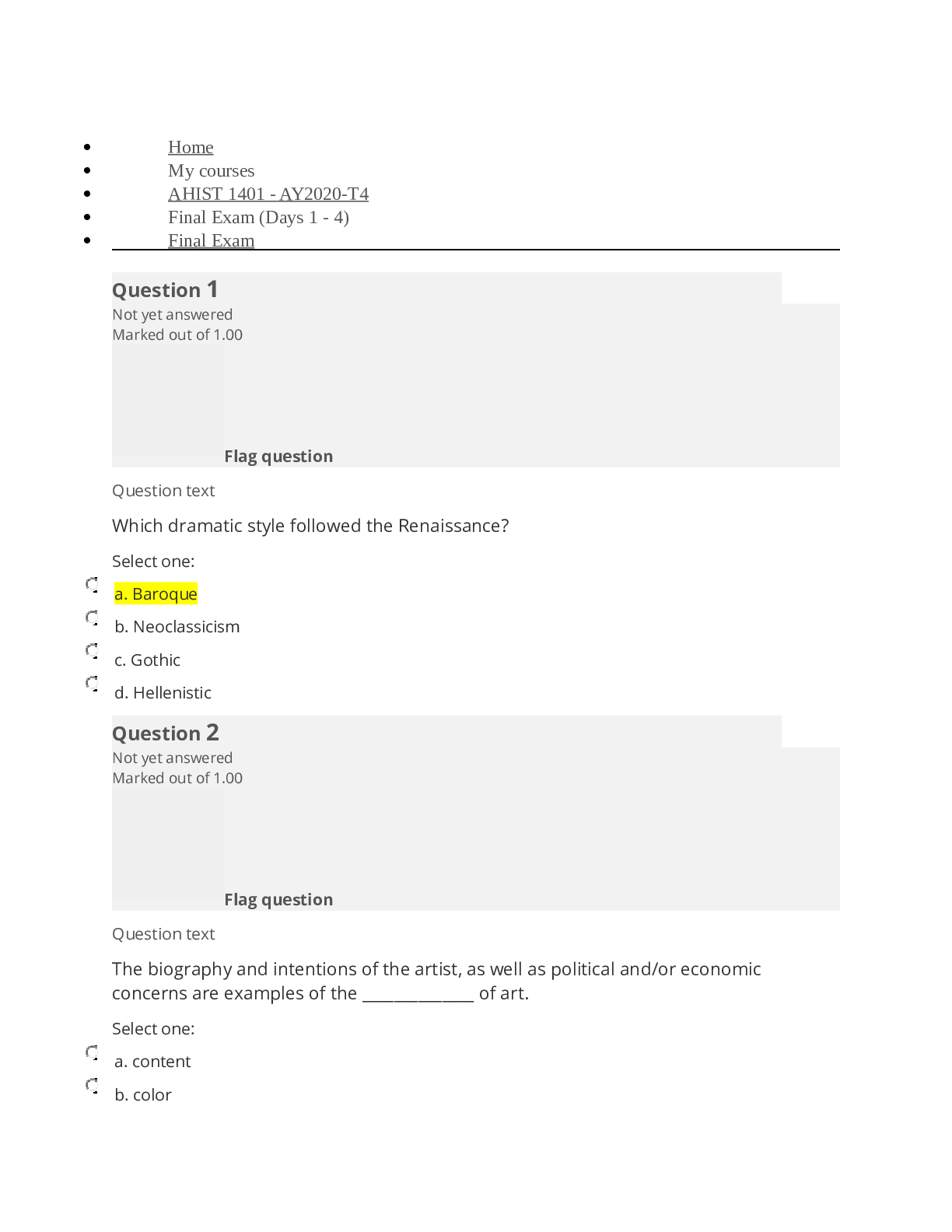 Preview of University of the People - AHIST 1401AHIST 1401 Art History final exam ALL ANSWERS CORRECT
