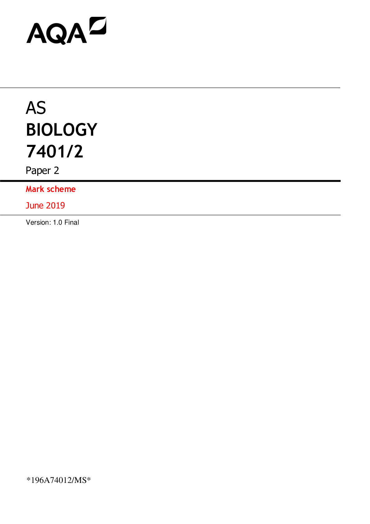 Preview of AQA-7401-2-W-MS-Jun 2019