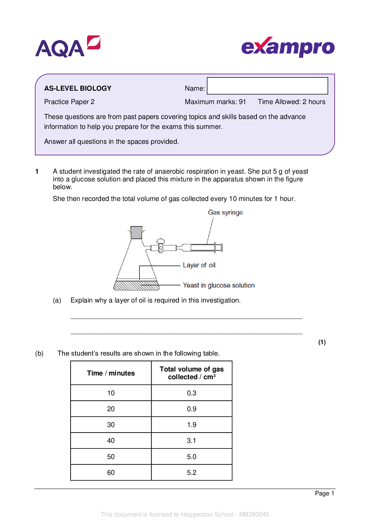 Preview of BIOLOGY AQA AS LEVEL 2022