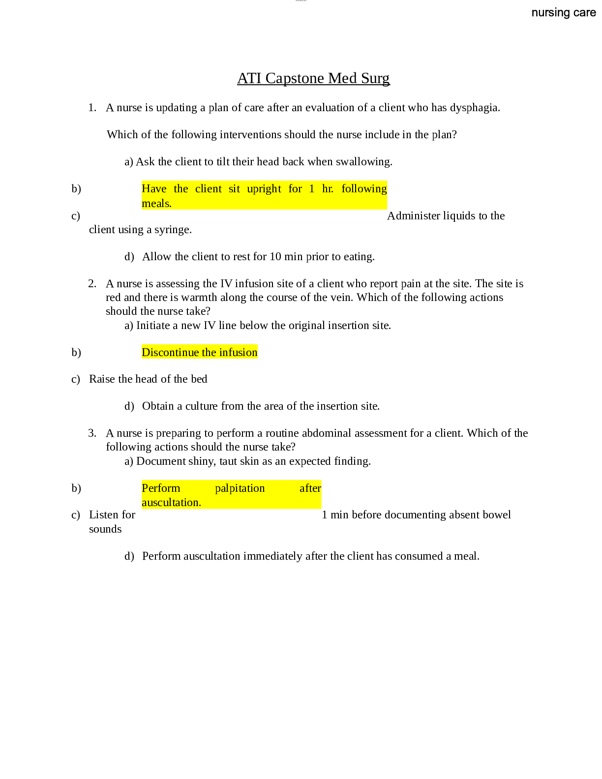 Preview image for ATI Capstone Med Surg