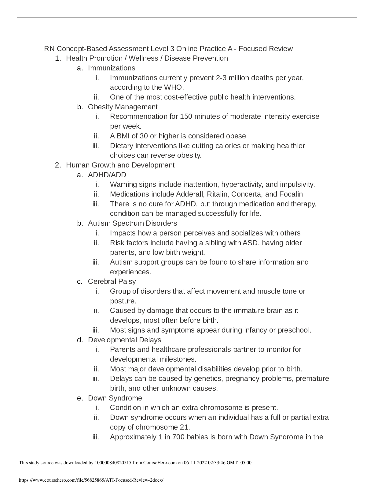 Preview image for ATI RN Concept-Based Assessment Level 3 Online Practice A - Focused Review