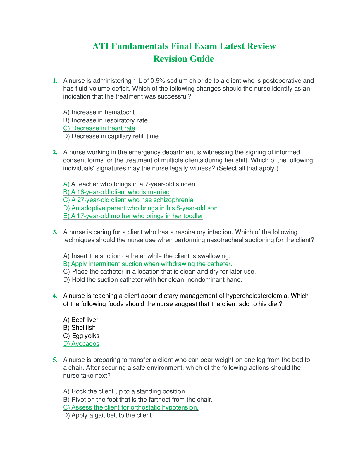 Preview image for ATI Fundamentals Final Review WELL RATED GRADE A SCORE