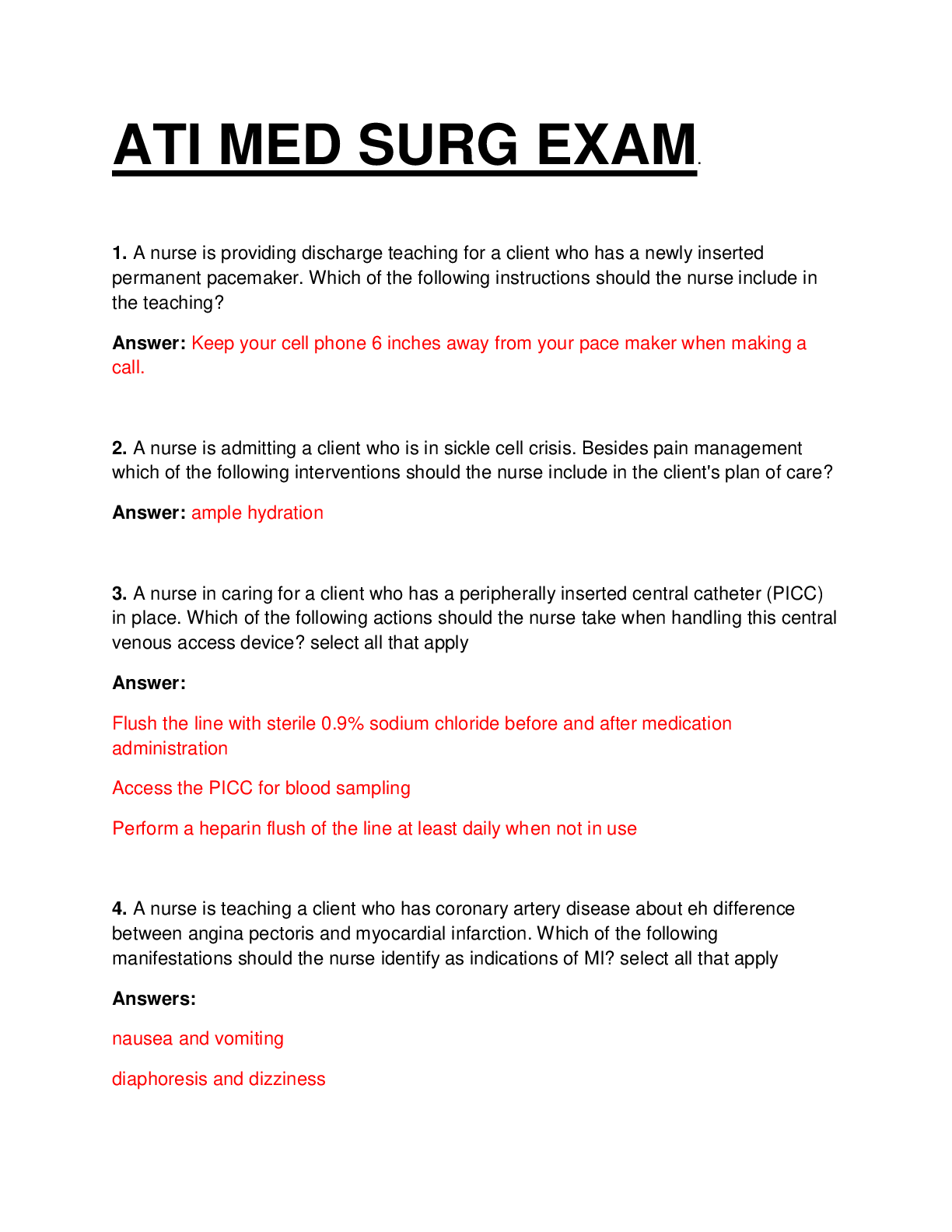 Preview image for ATI MED SURG EXAM. QUESTIONS WITH 100% CORRECT ANSWERS.
