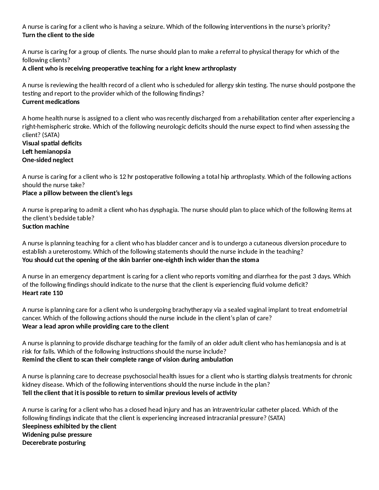 Preview image for ATI MEDICAL SURGICAL-A, Summer 2020 Exam questions/answers/rationales, A+ guide.