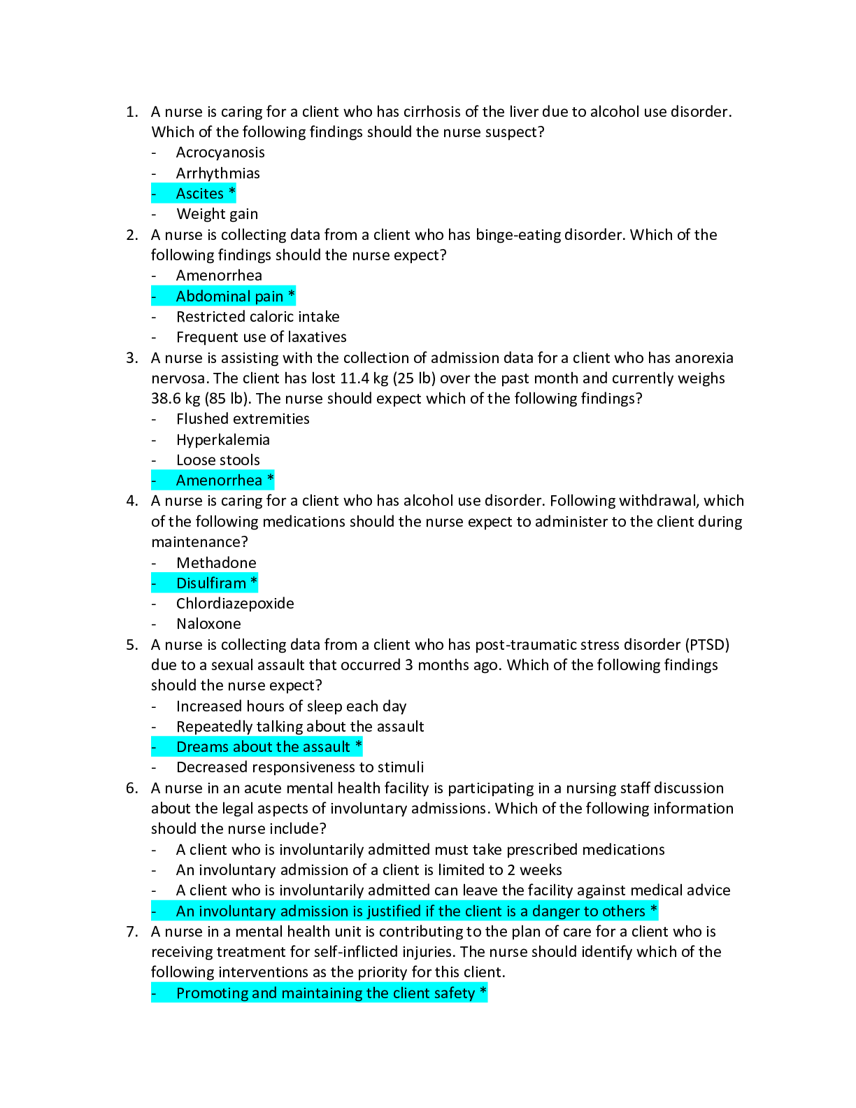 Preview image for ATI Mental Health Proctored Exam , Verified Correct Answers