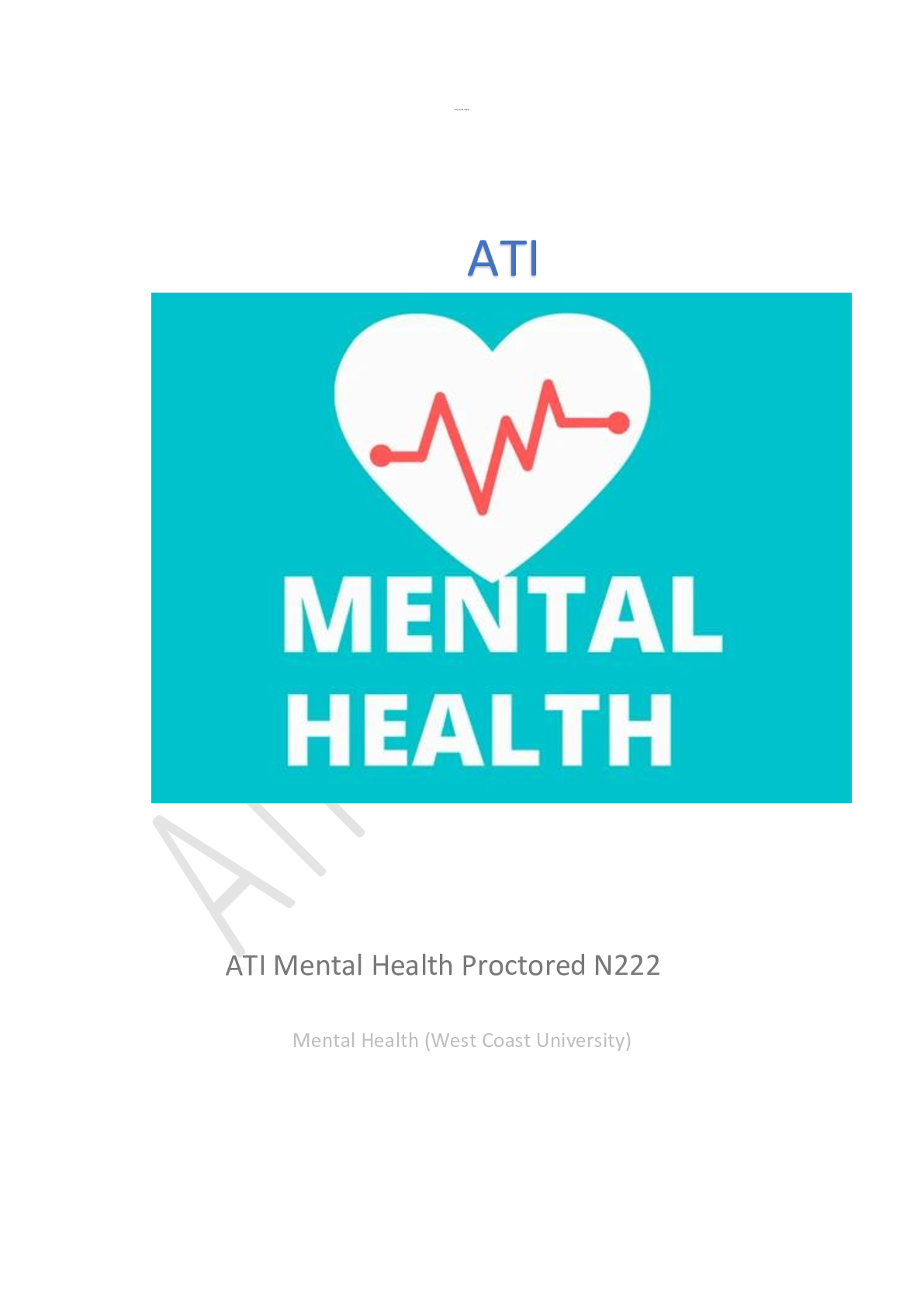 Preview image for ATI Mental Health Proctored N222