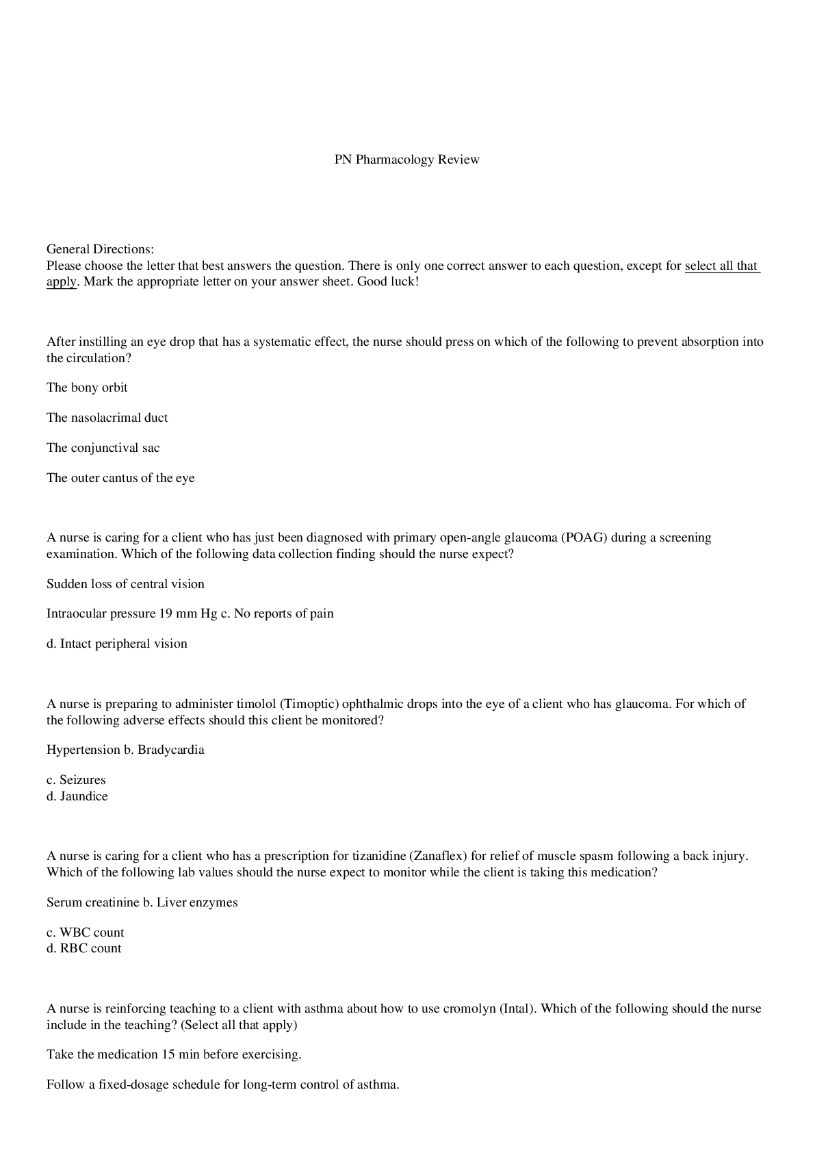 Preview image for ATI PN PHARMACOLOGY 2022 TEST QUESTIONS & ANSWERS FROM THE ACTUAL EXAM
