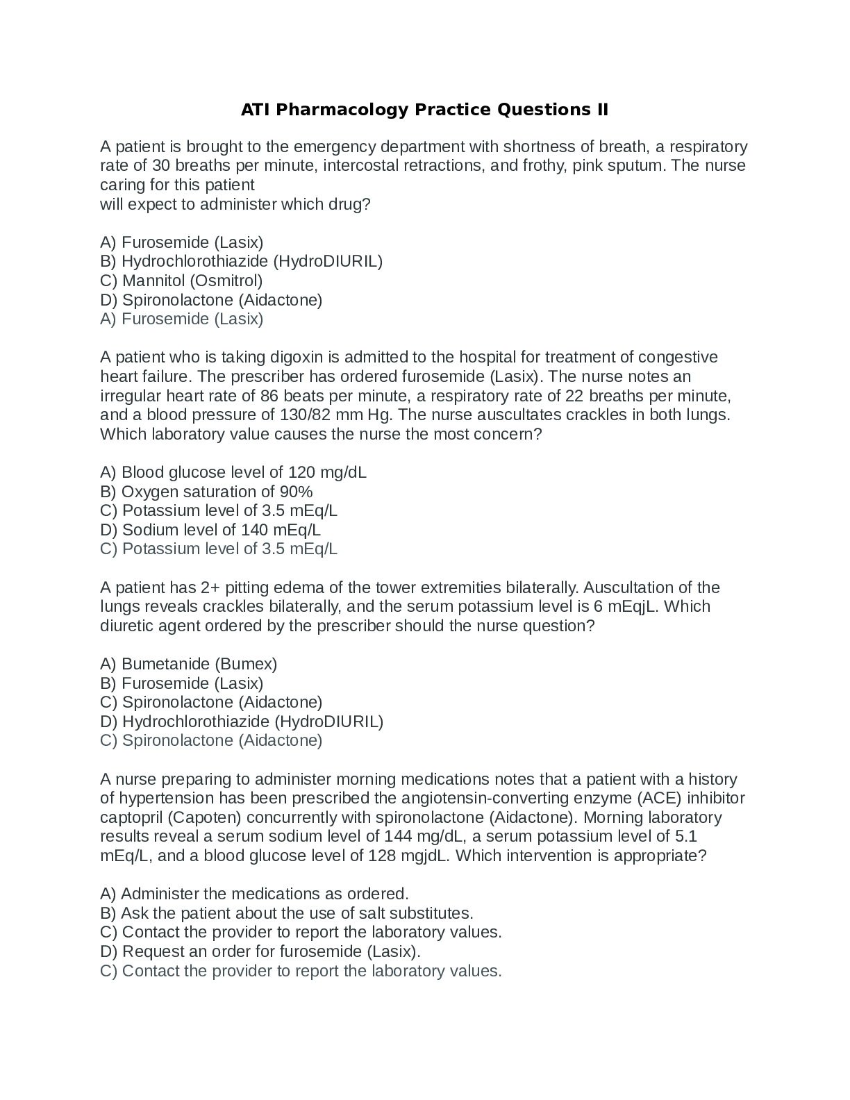 Preview image for ATI Pharmacology Practice Questions II