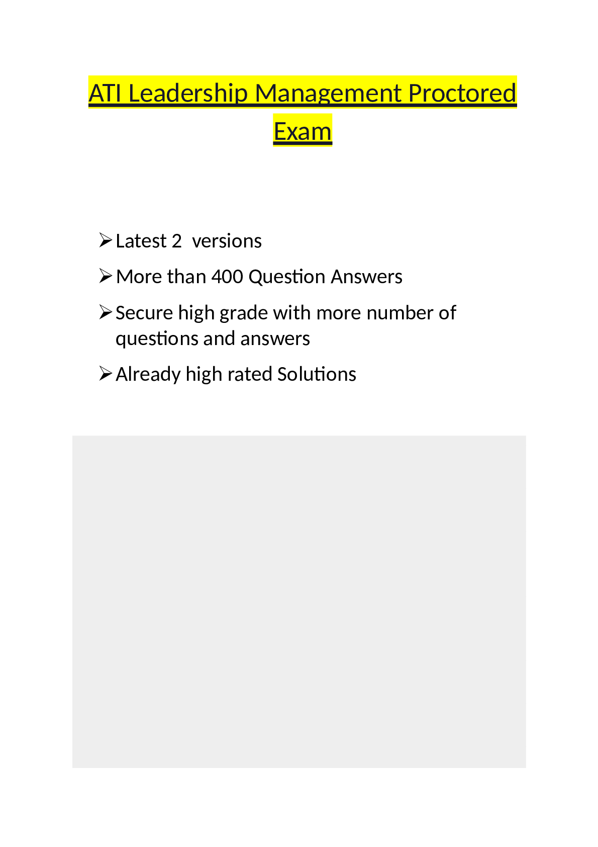 Preview image for ATI Leadership Management Proctored Exam