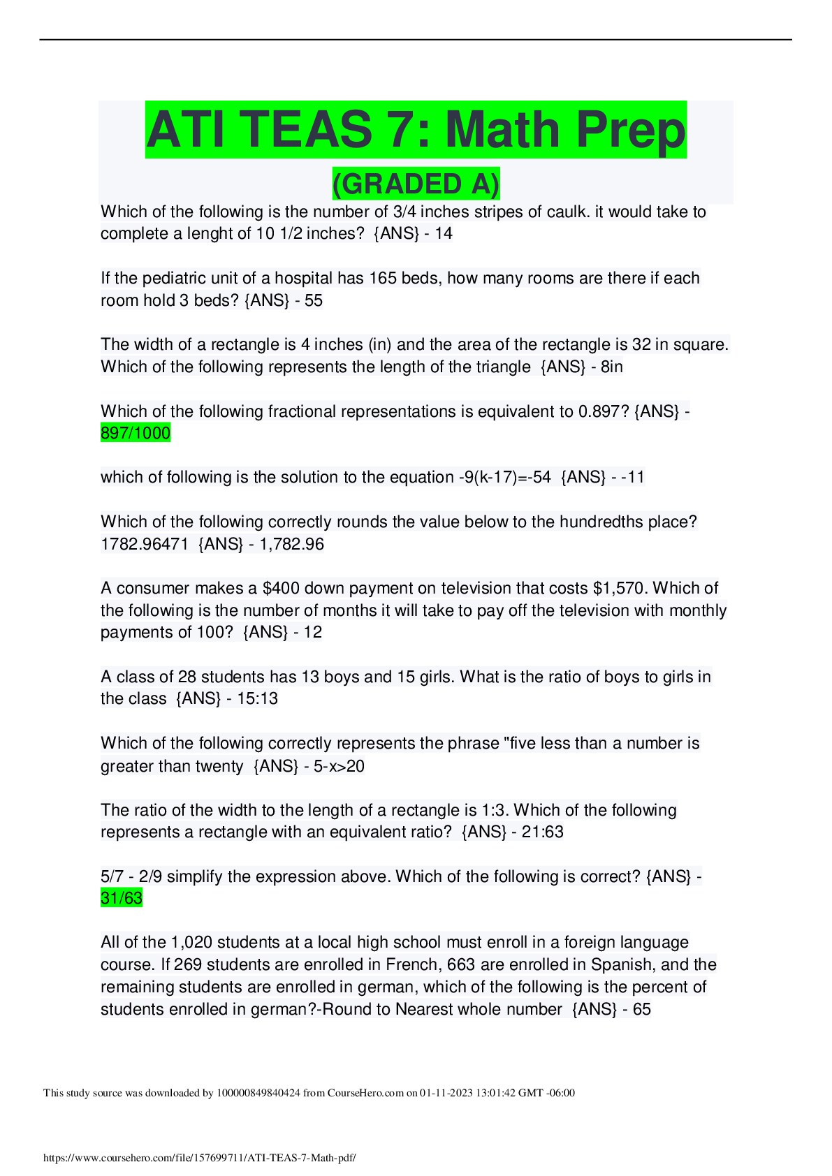 Preview image for ATI TEAS 7: Math Prep (2022)