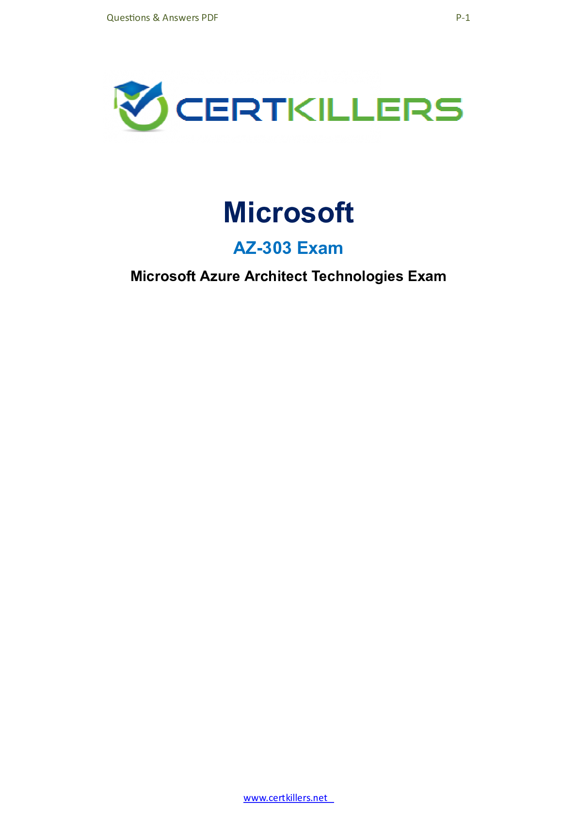 Preview image for BUSINESS AZ303 Microsoft AZ-303 Exam Microsoft Azure Architect Technologies Exam. Contain 110 Case studies, Q&A and Explanations