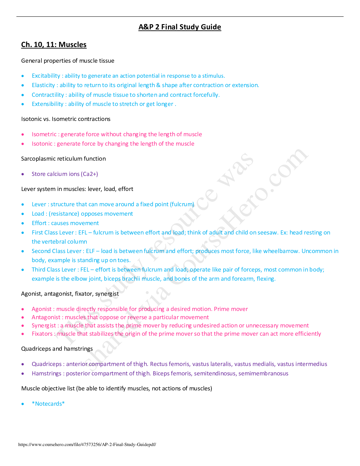 Preview image for BIO 252 -A&P 2 Final Study Guide.