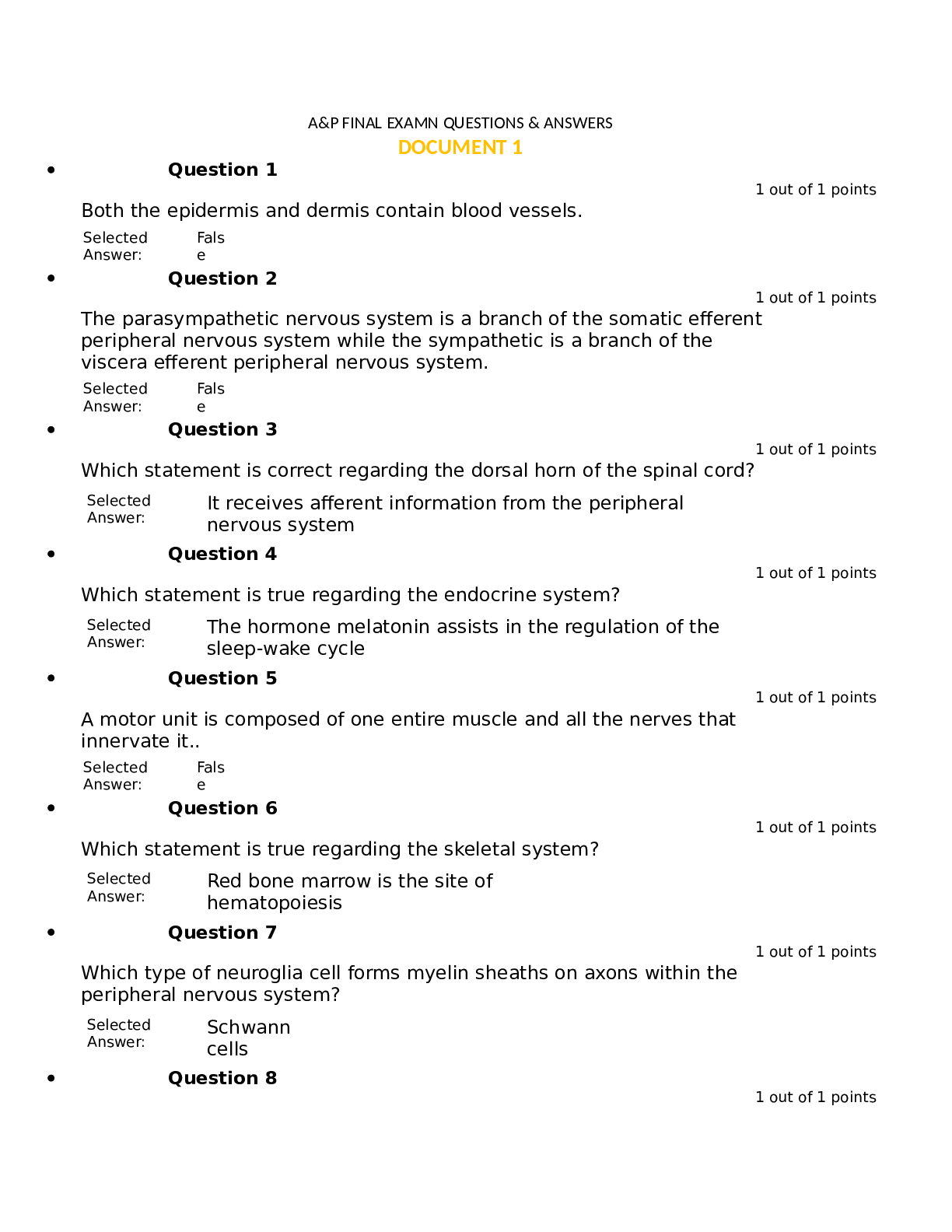 Preview image for A&P FINAL EXAM - QUESTIONS & ANSWERS