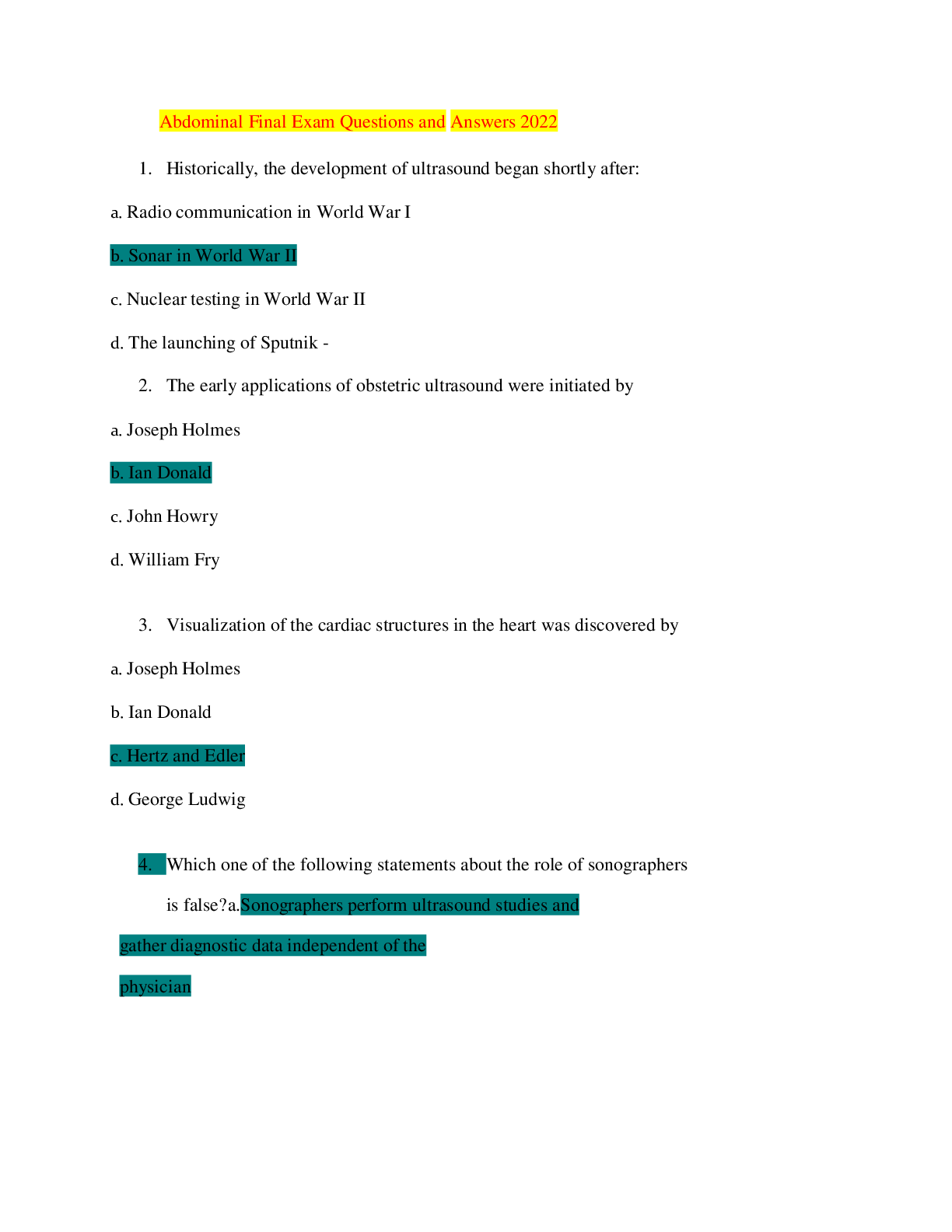 Preview image for Abdominal Final Exam Questions and Answers 2022