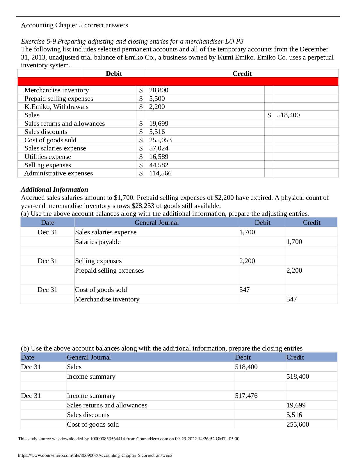 Preview image for ACCT 1010  Fundamental accounting principles 21st edition Accounting Chapter 5 correct answers | Northeast State Community College