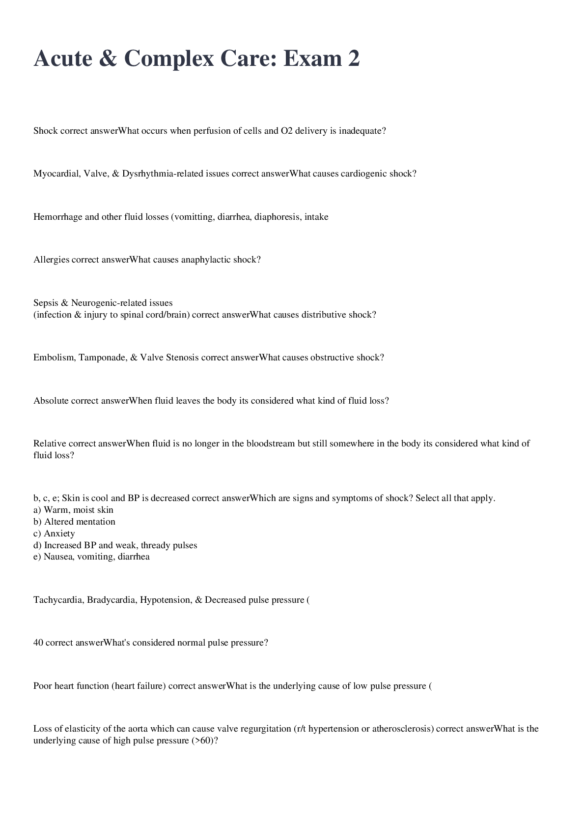 Preview image for Acute & Complex Care: Exam 2 2022/2023