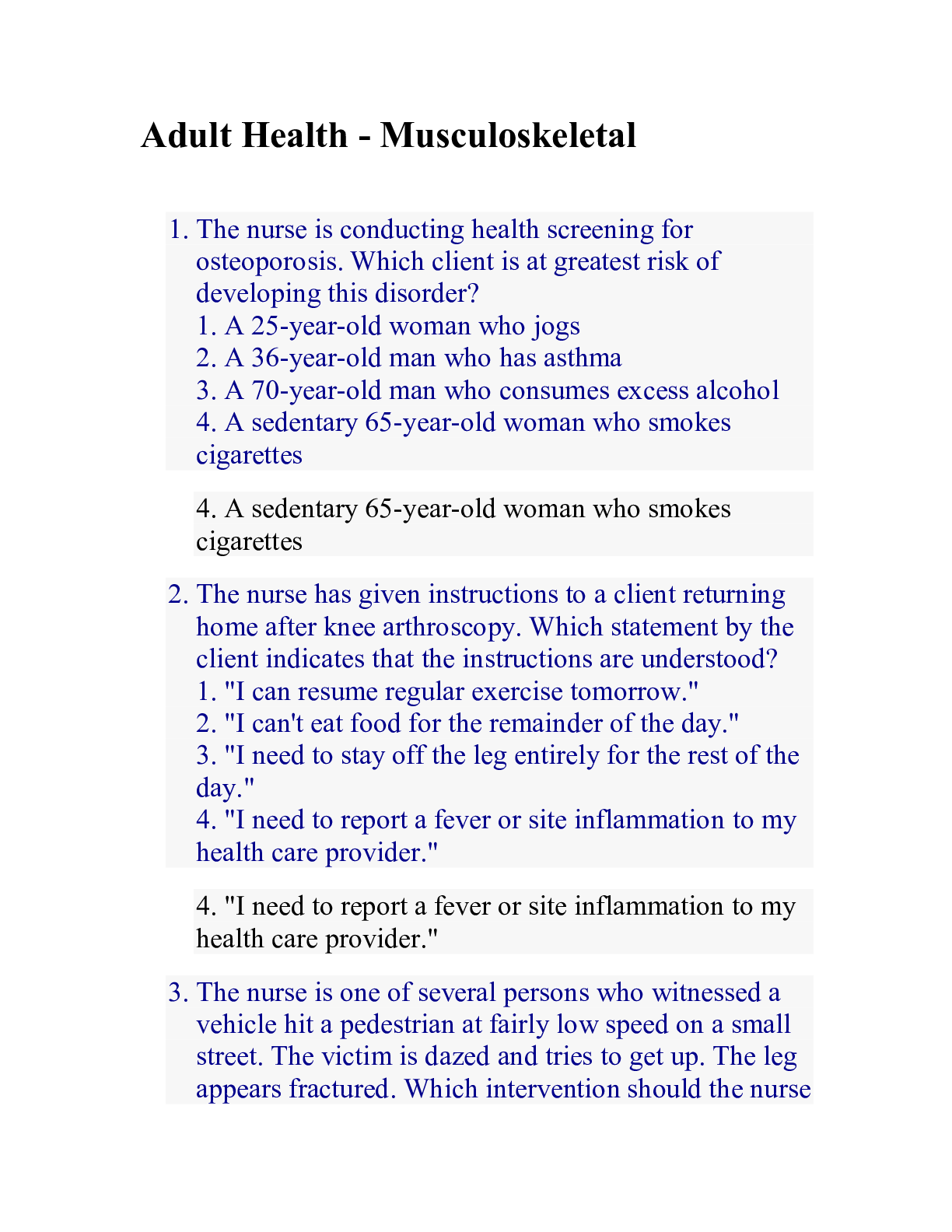 Preview image for Adult Health - Musculoskeletal