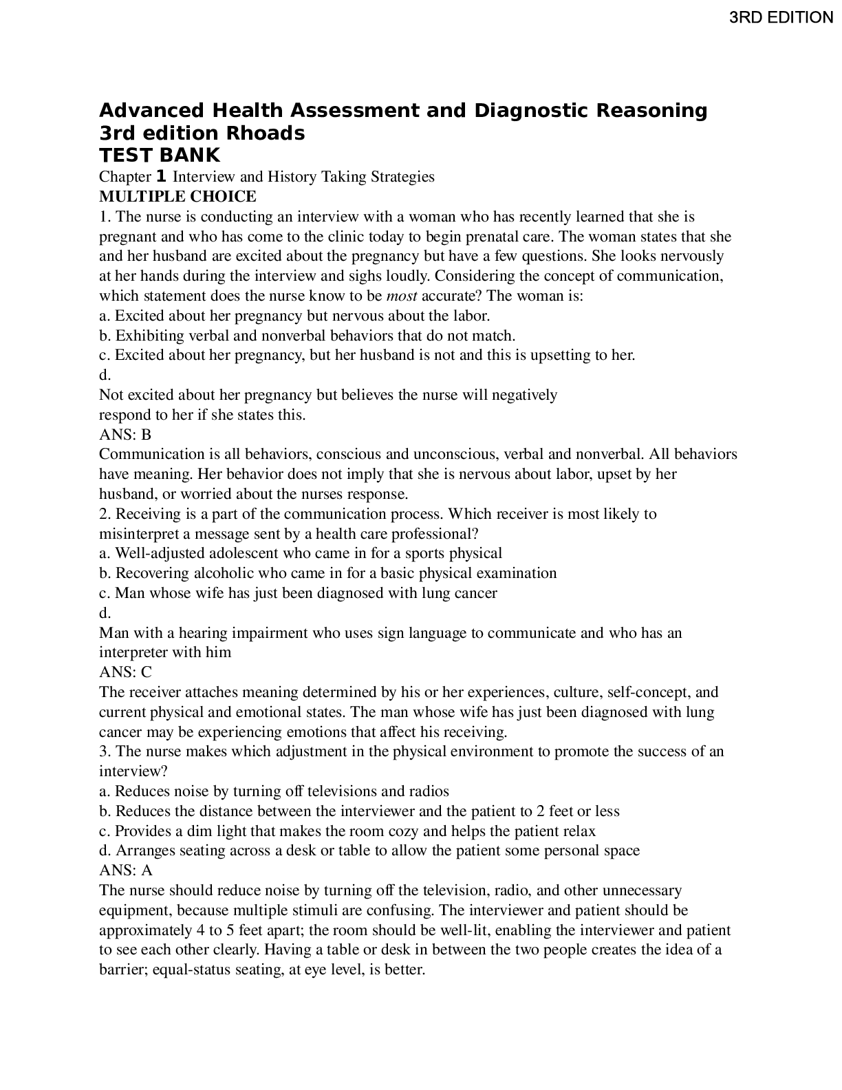 Preview image for LATEST 2022 NRSE 6221Advanced Health Assessment TEST BANK