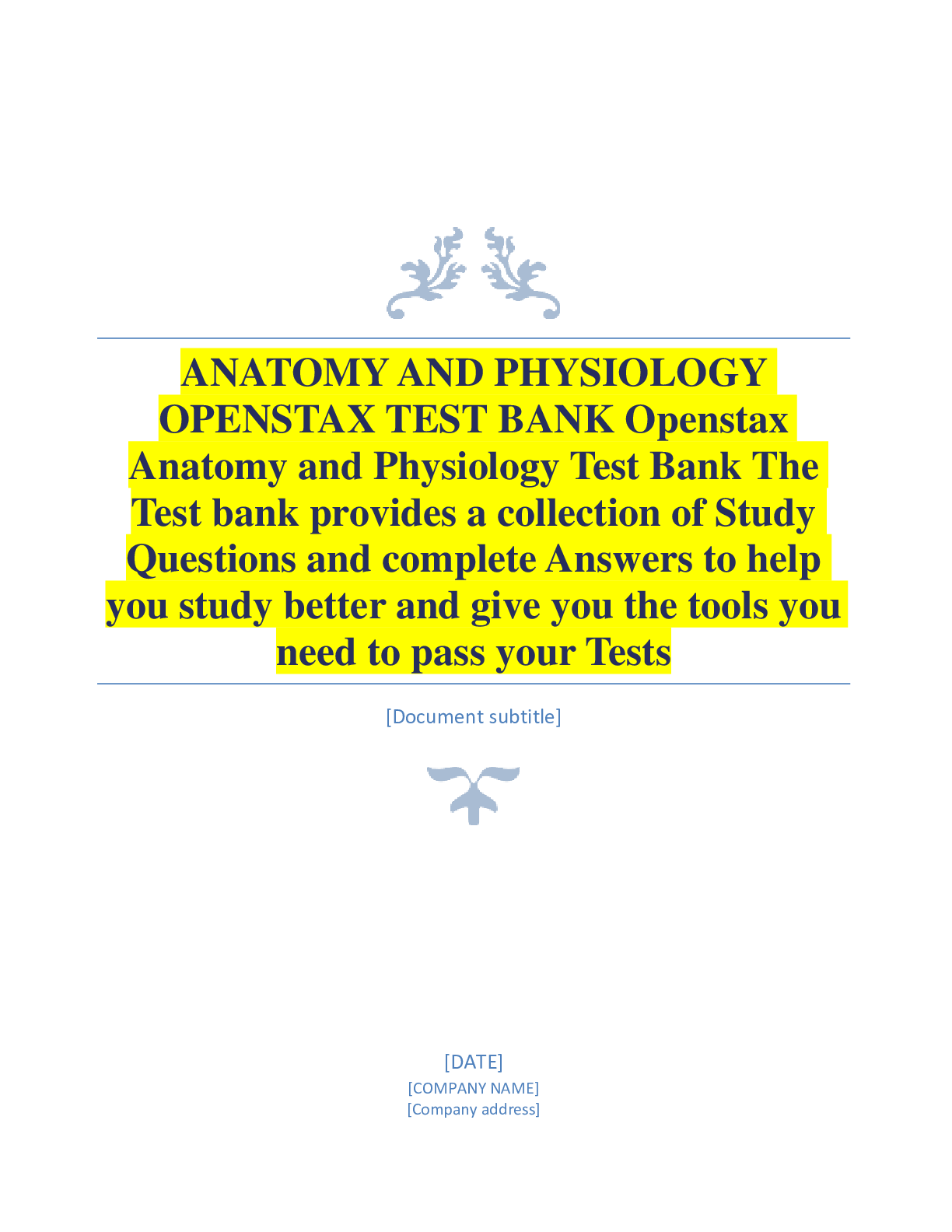 Preview image for OPENSTAX ANATOMY & PHYSIOLOGY TEST BANK – 2021 UPDATE