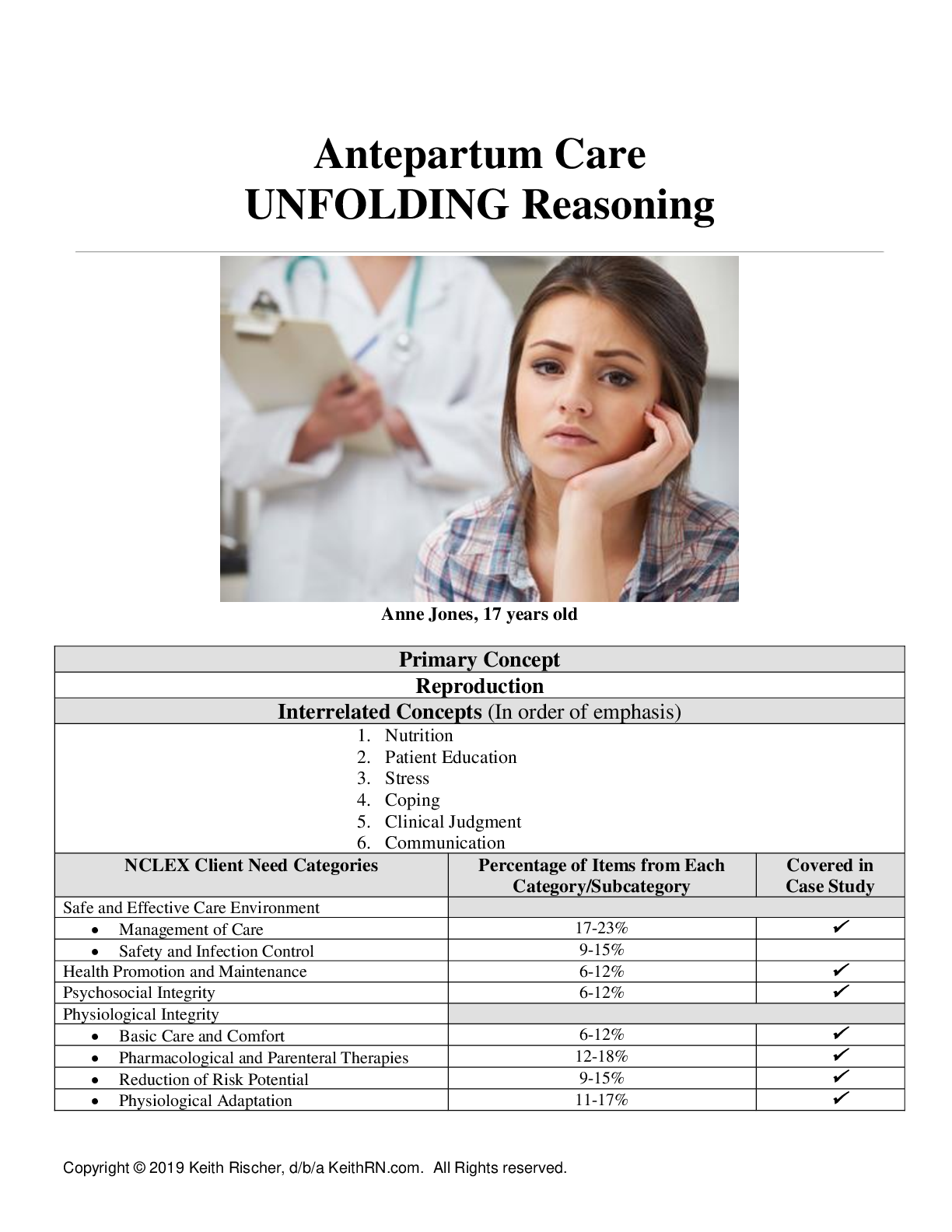 Preview image for Antepartum Care UNFOLDING Reasoning ; Anne Jones is a 17-year-old (complete case study)