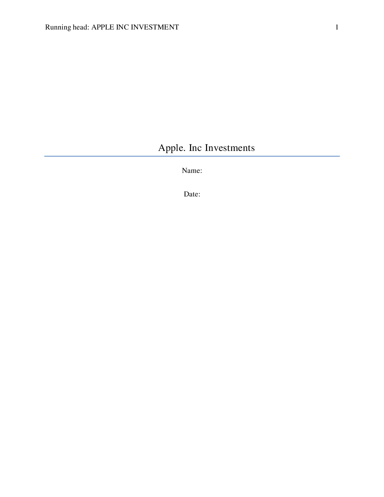 Preview image for Apple. Inc Investments