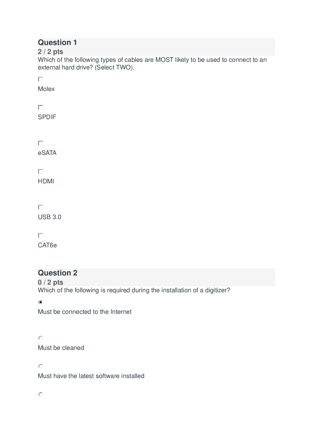 Preview image for Computer Architecture April Test | Download for quality grades | with answers|