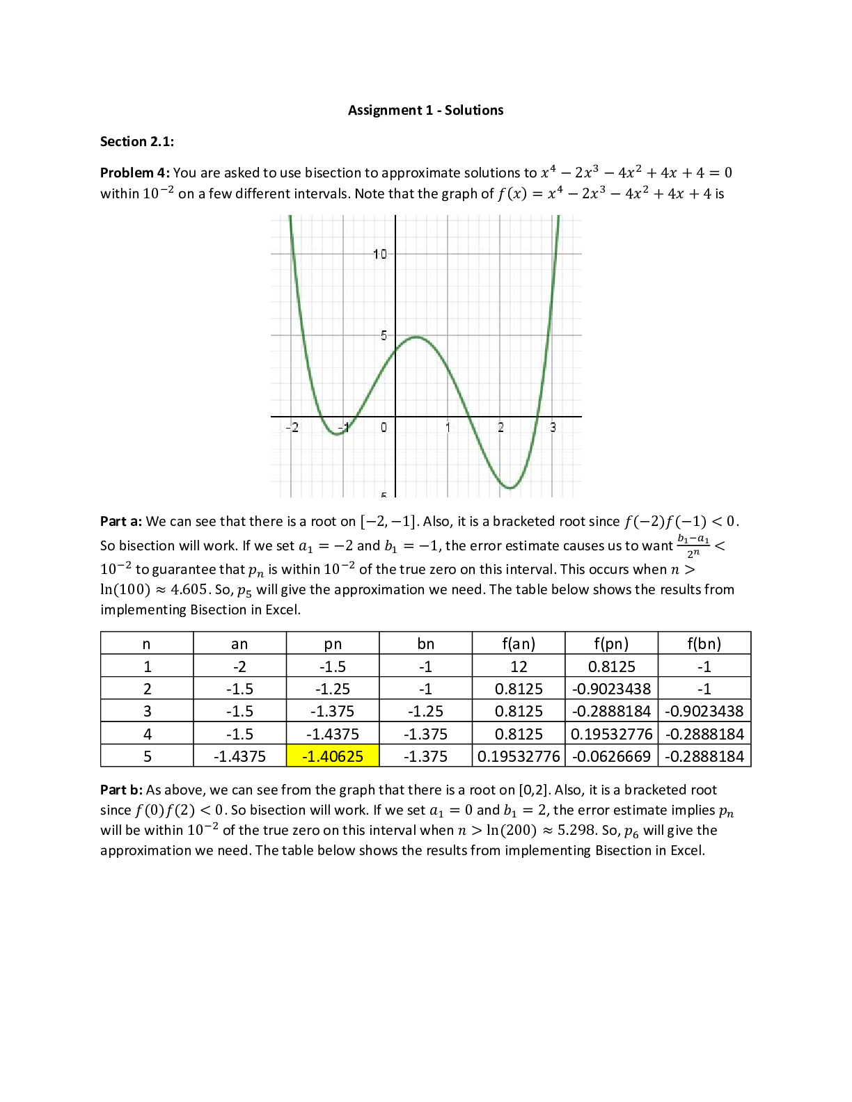 Preview image for University of Houston - MATH 4364 Assignment 1 ‐ Solutions with complete solution(Latest update Graded A math solution)