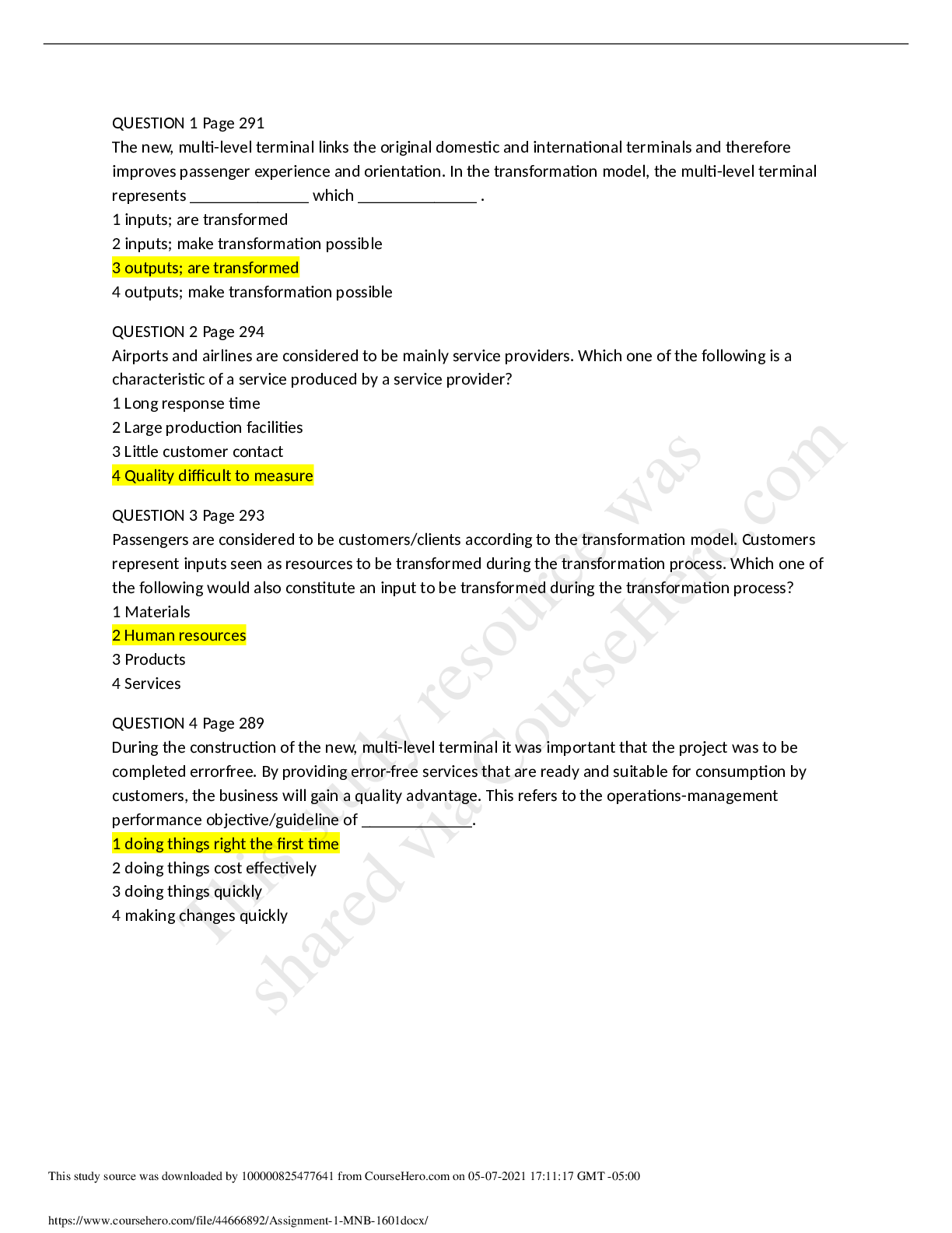 Preview of MNB1601 Assignment 1 Semester 1 & 2 2021