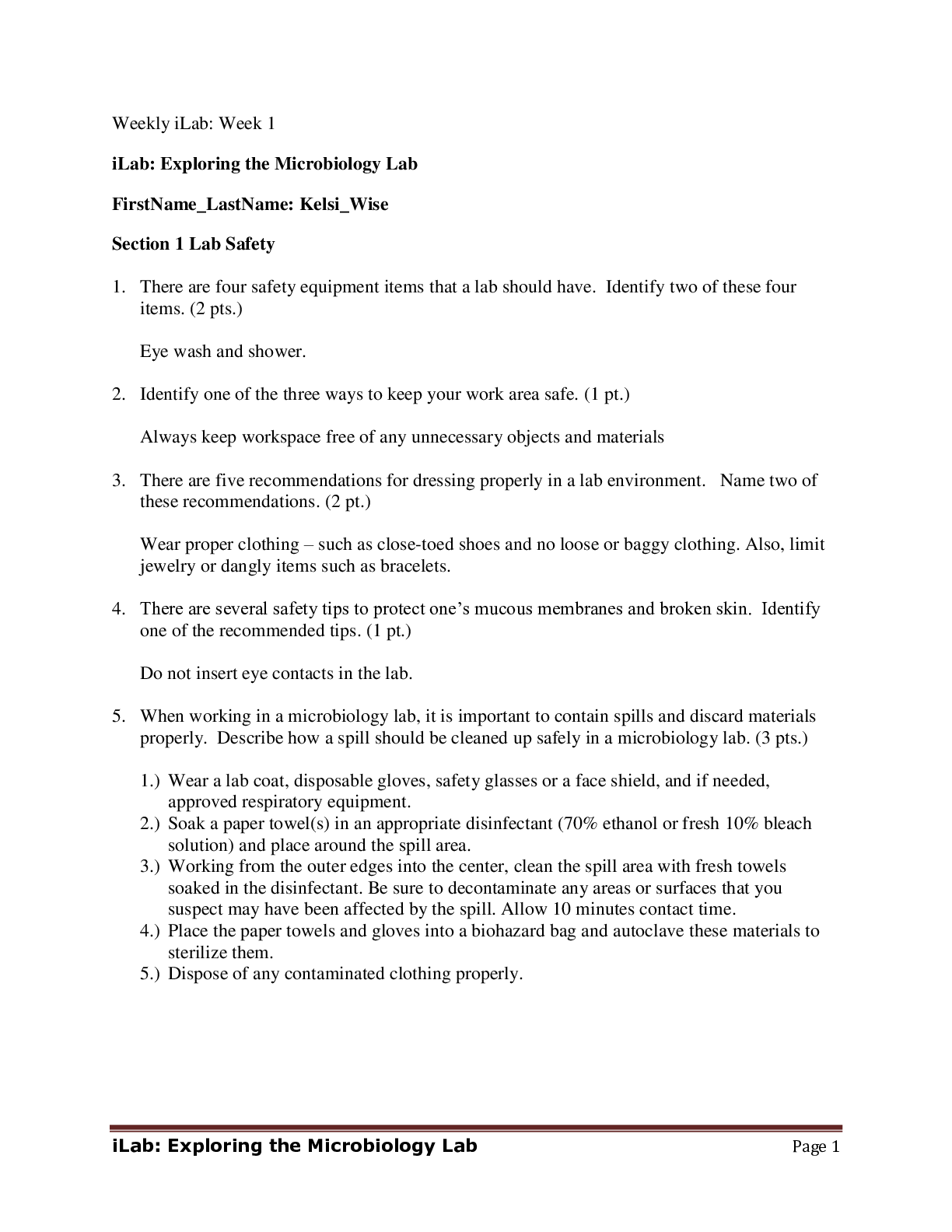 Preview image for BIOS 242 Week 1 iLab: Exploring the Microbiology Lab