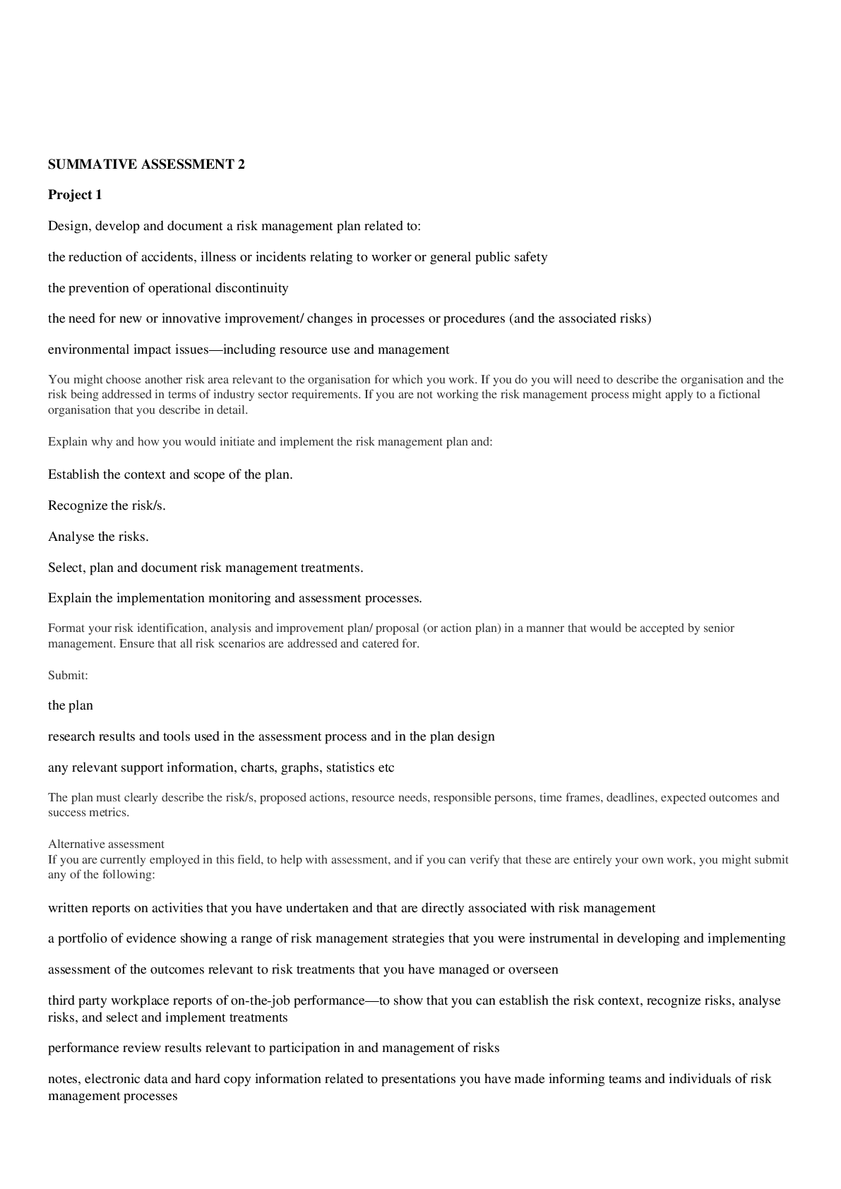 Preview of BSBRSK501 Manage Risk - Summative Assessment 2