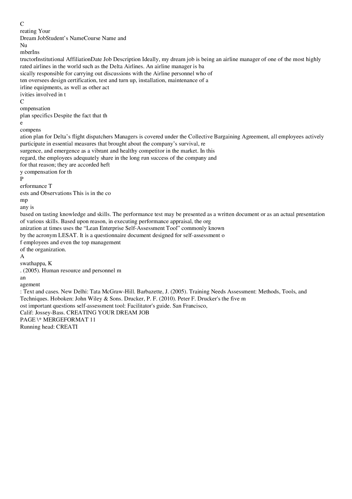 Preview image for BUS 310 WEEK 10 ASSIGNMENT 5 CREATING YOUR DREAM JOB