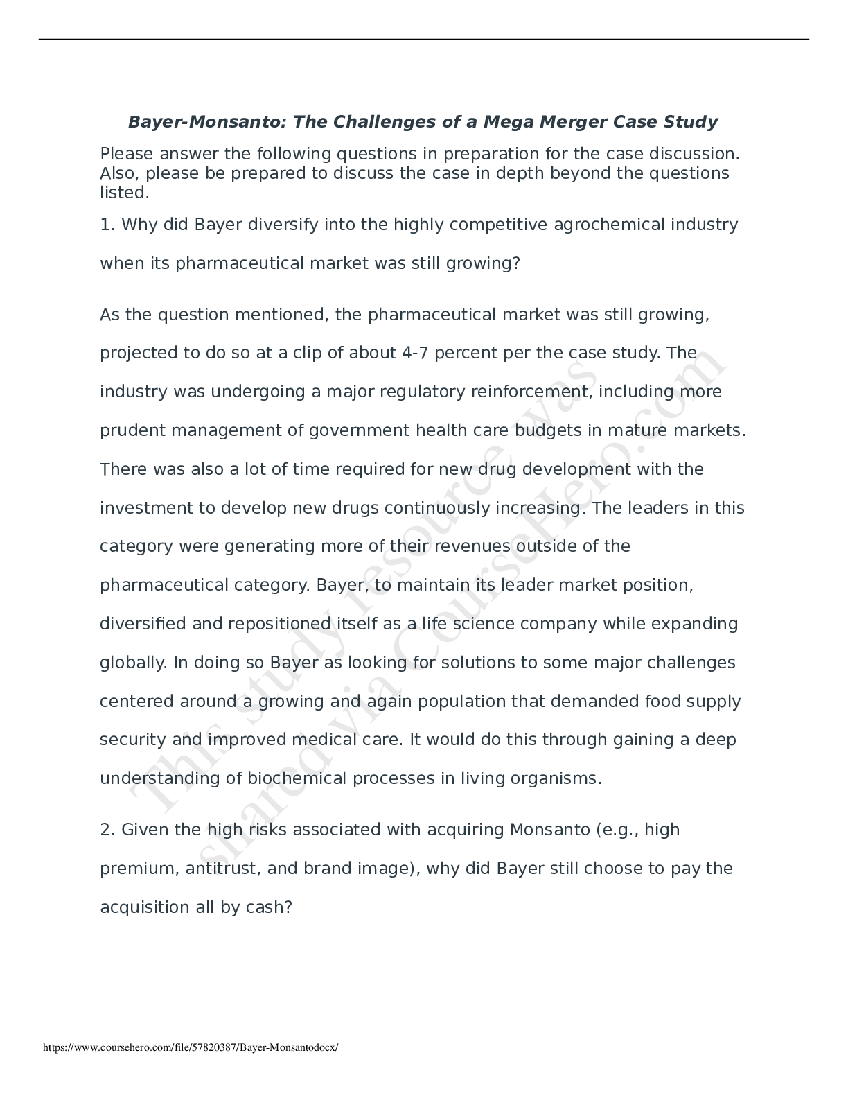 Preview image for Bayer-Monsanto: The Challenges of a Mega Merger Case Study