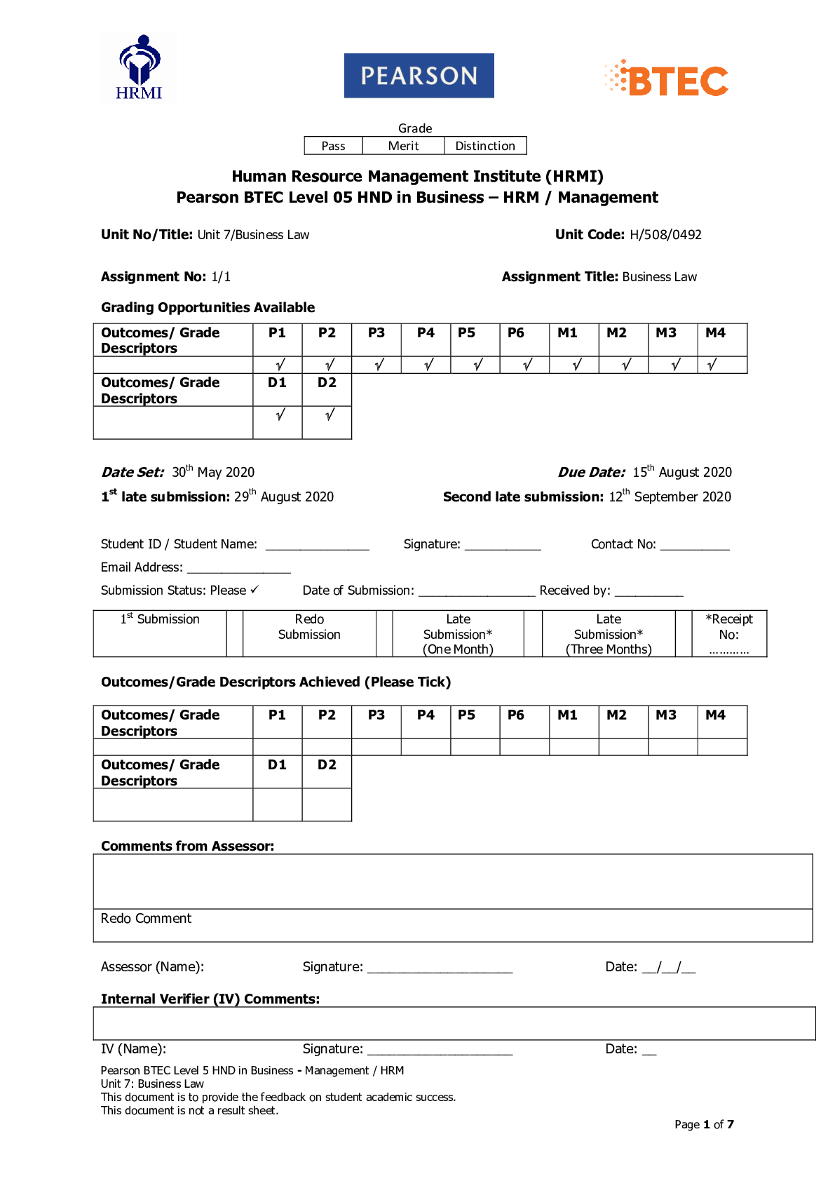Preview image for Study Guide > BUSINESS 222Business-Law-assignment-Sat__108__0: Human Resource Management Institute (HRMI) Pearson BTEC Level 05 HND in Business – HRM / Management